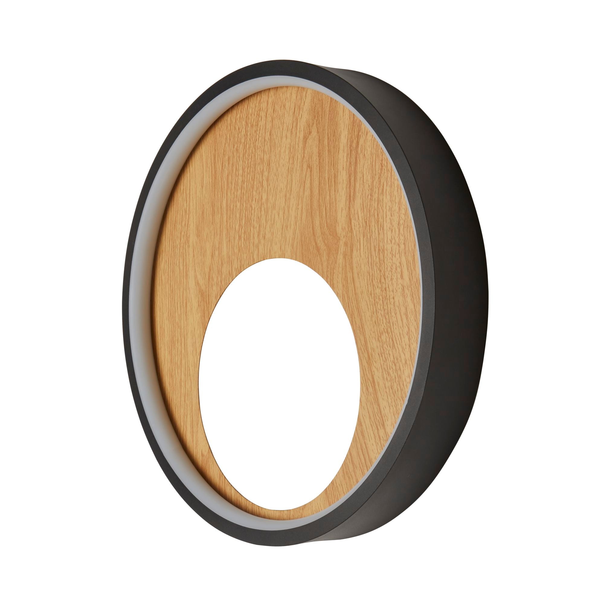Curio Wall Light - Black Metal & Wood