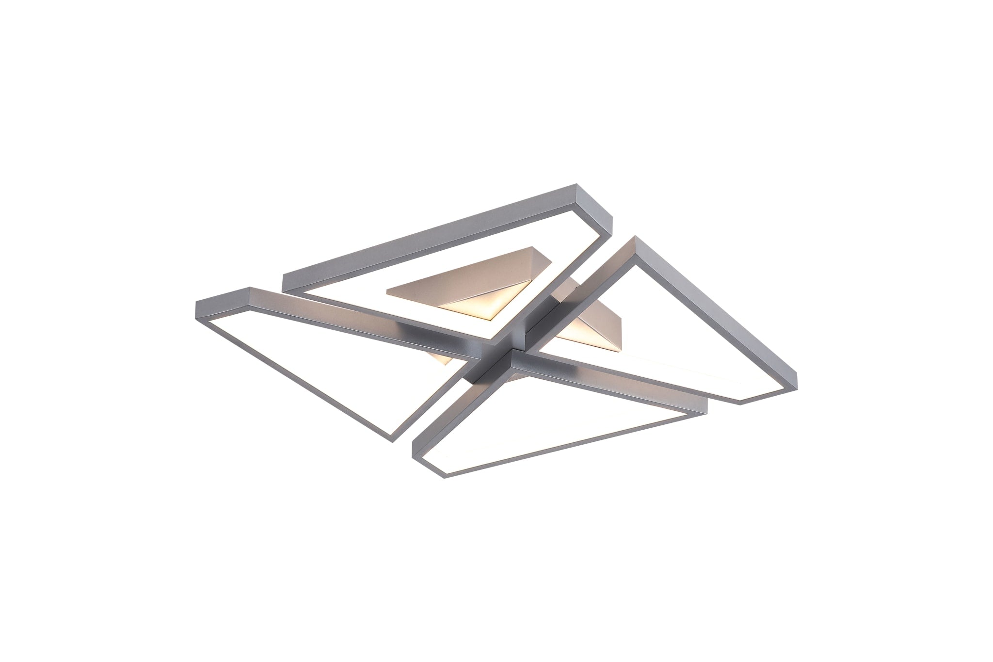 Quatro LED Flush, Silver Metal