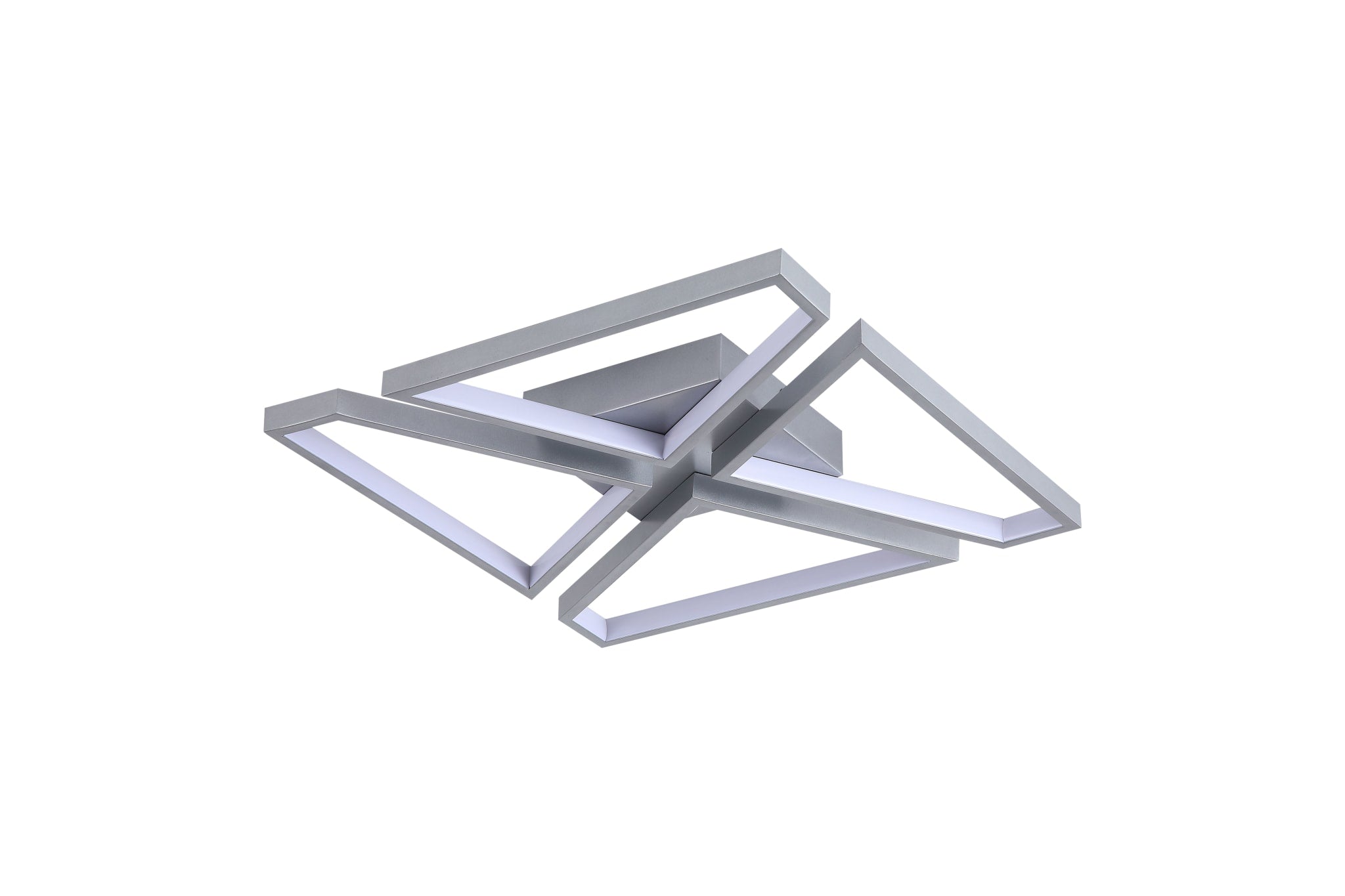Quatro LED Flush, Silver Metal