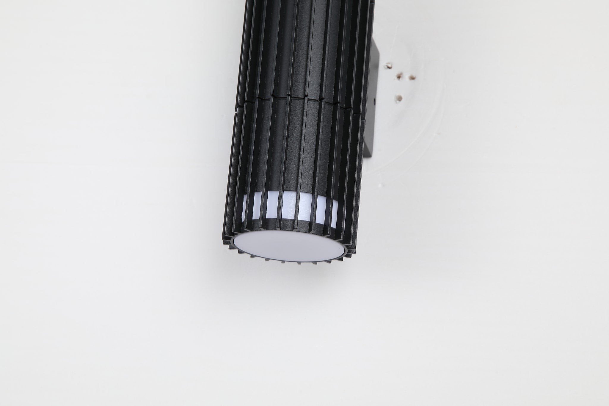 Detroit 2Lt Up/Down Outdoor Wall Light, Black Metal