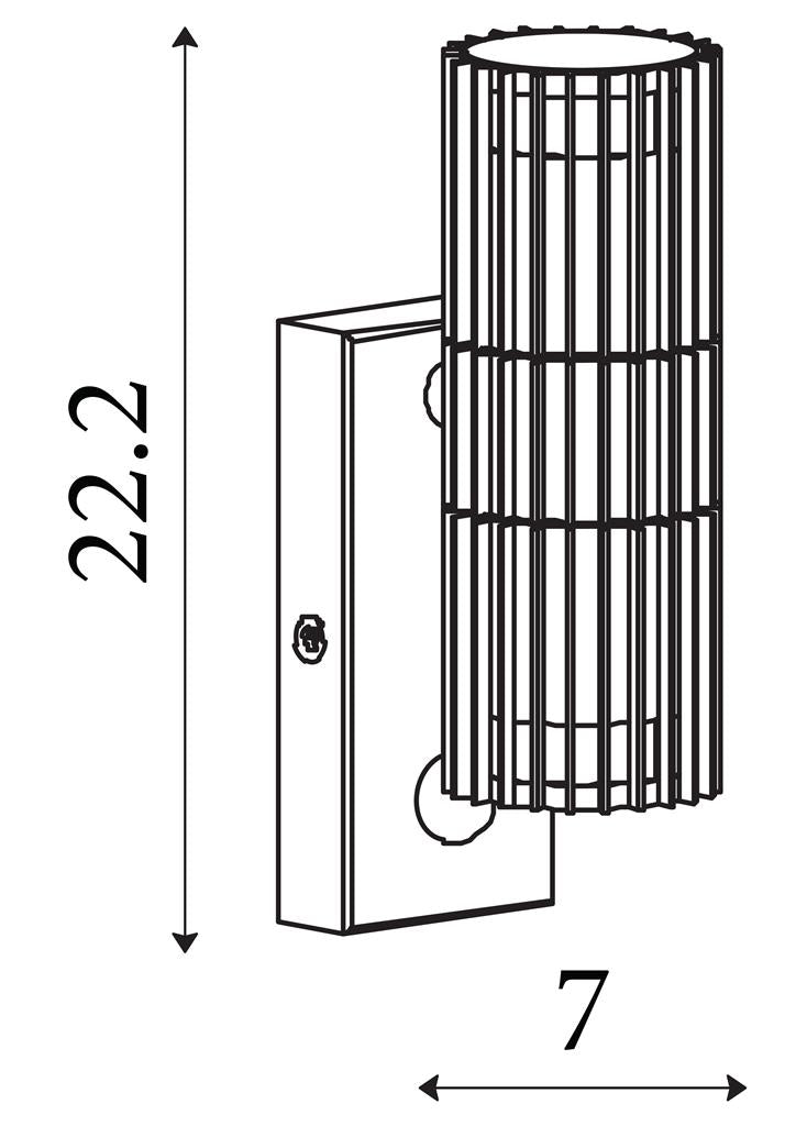 Detroit 2Lt Up/Down Outdoor Wall Light with PIR, Black Metal