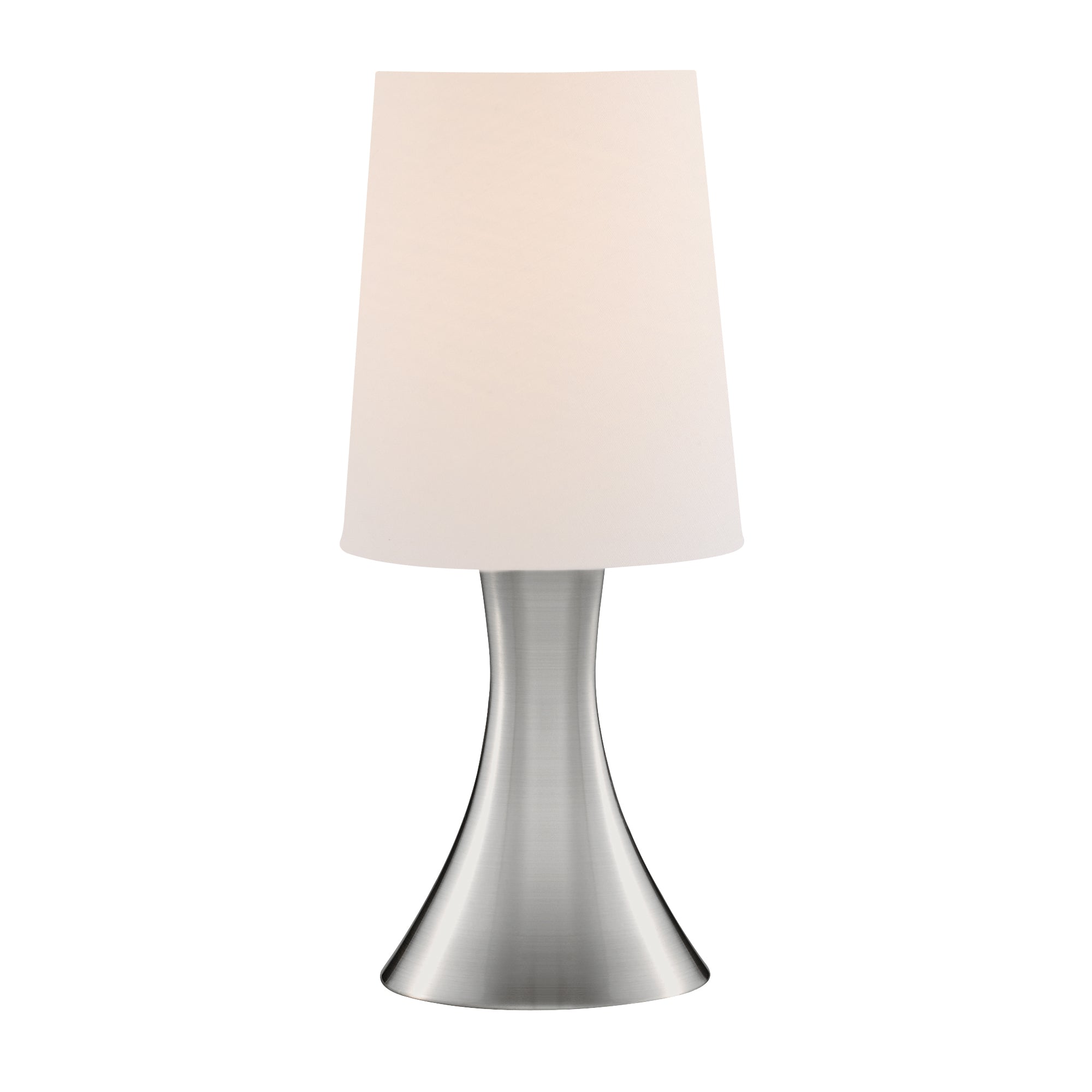 Touch Table Lamp - Metal & Fabric Satin Silver 2