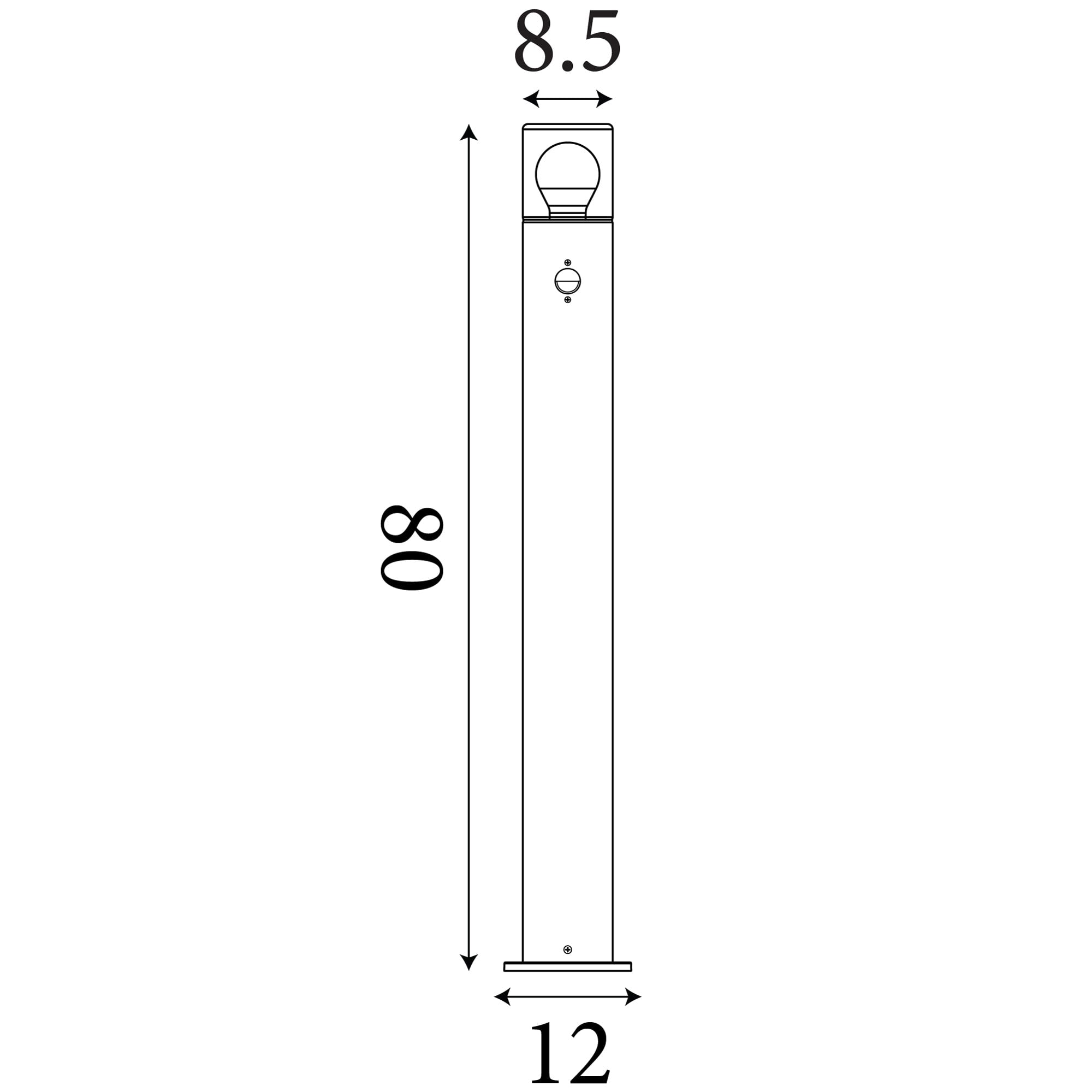 Colorado LED Outdoor Bollard, Aluminium and Polycarbonate
