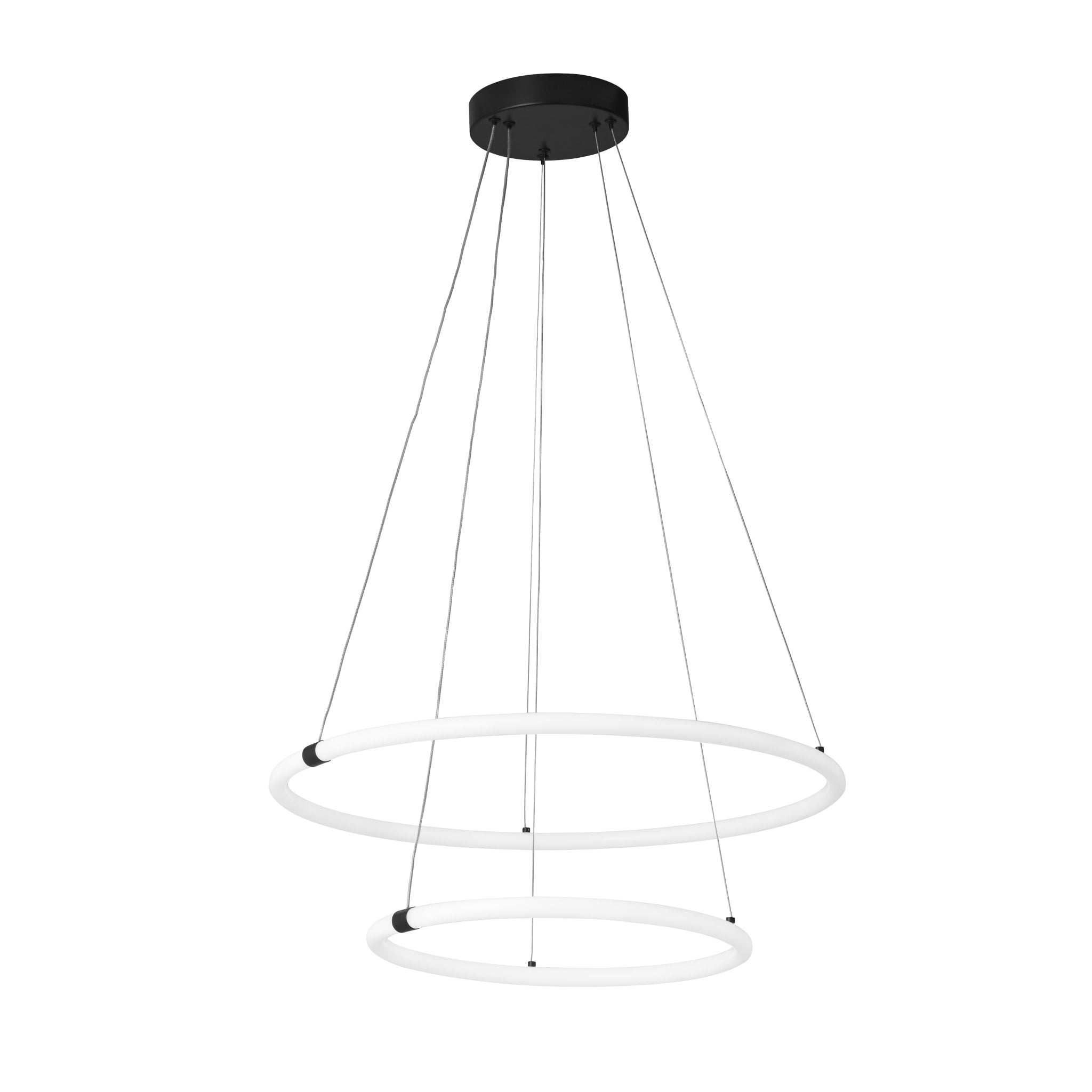 Revolve 2Lt Ring Pendant  - Black Metal & Opal Tubes
