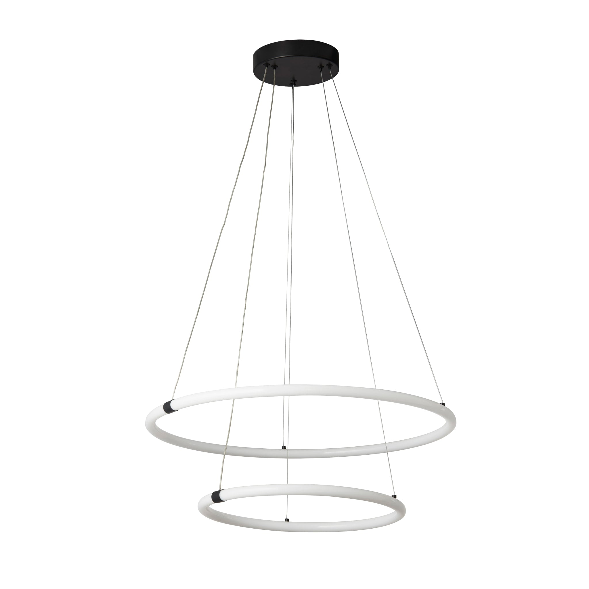 Revolve 2Lt Ring Pendant  - Black Metal & Opal Tubes