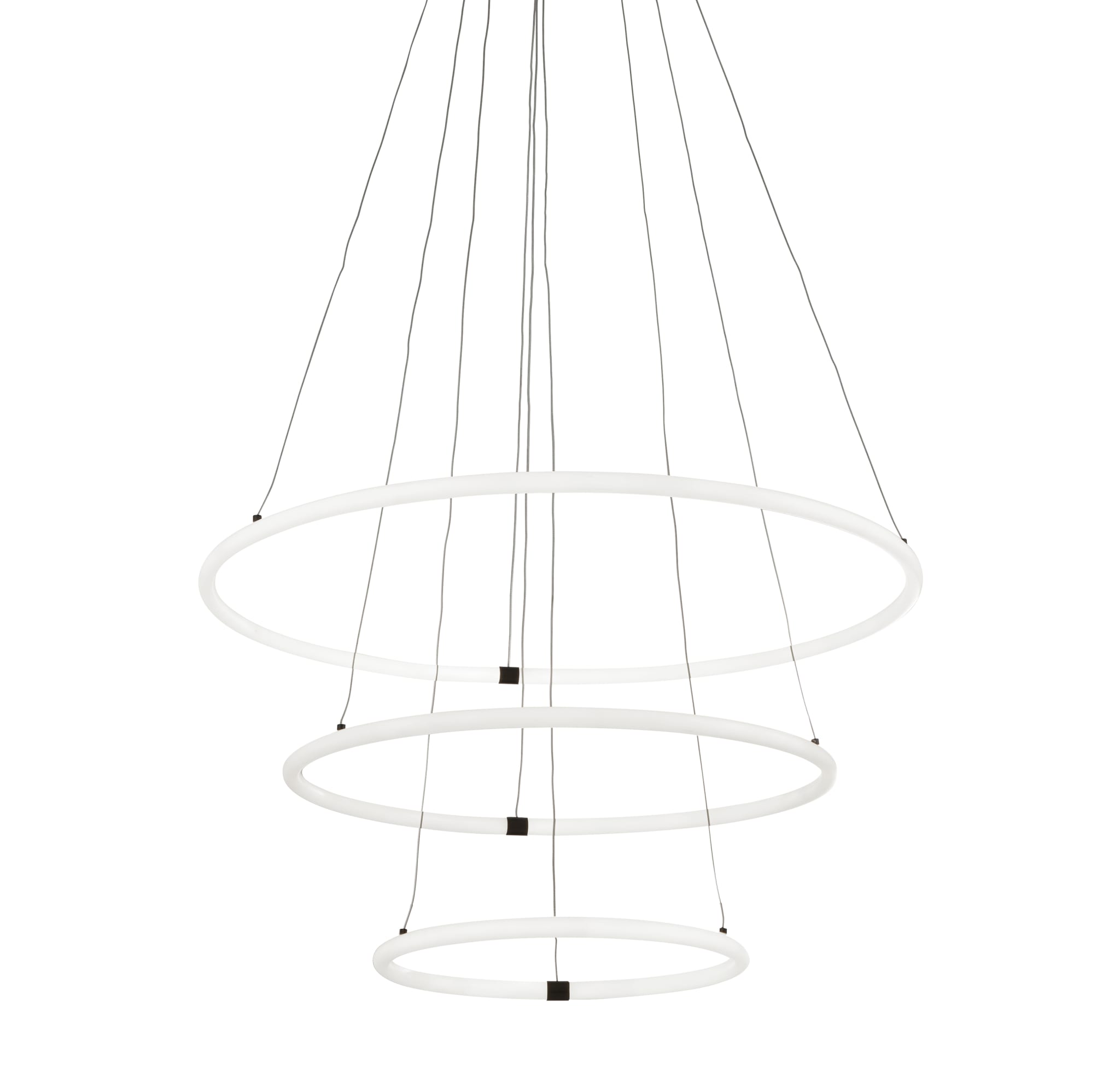 Revolve 3Lt Ring Pendant  - Black Metal & Opal Tubes