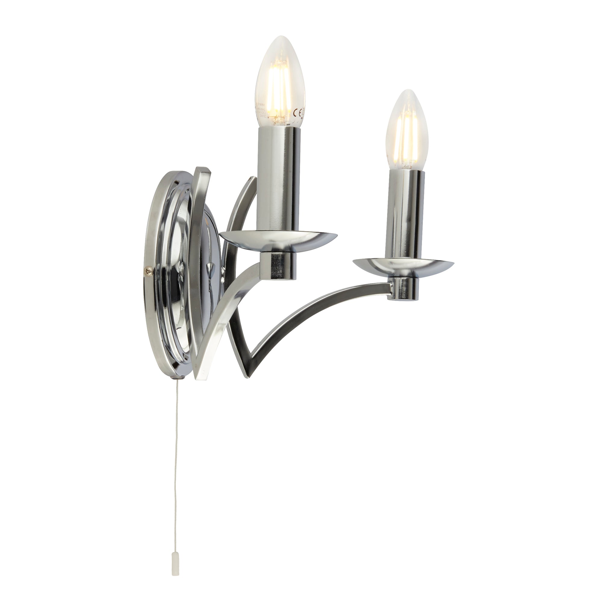 Ascot 2Lt Wall Light- Chrome Chrome / 2