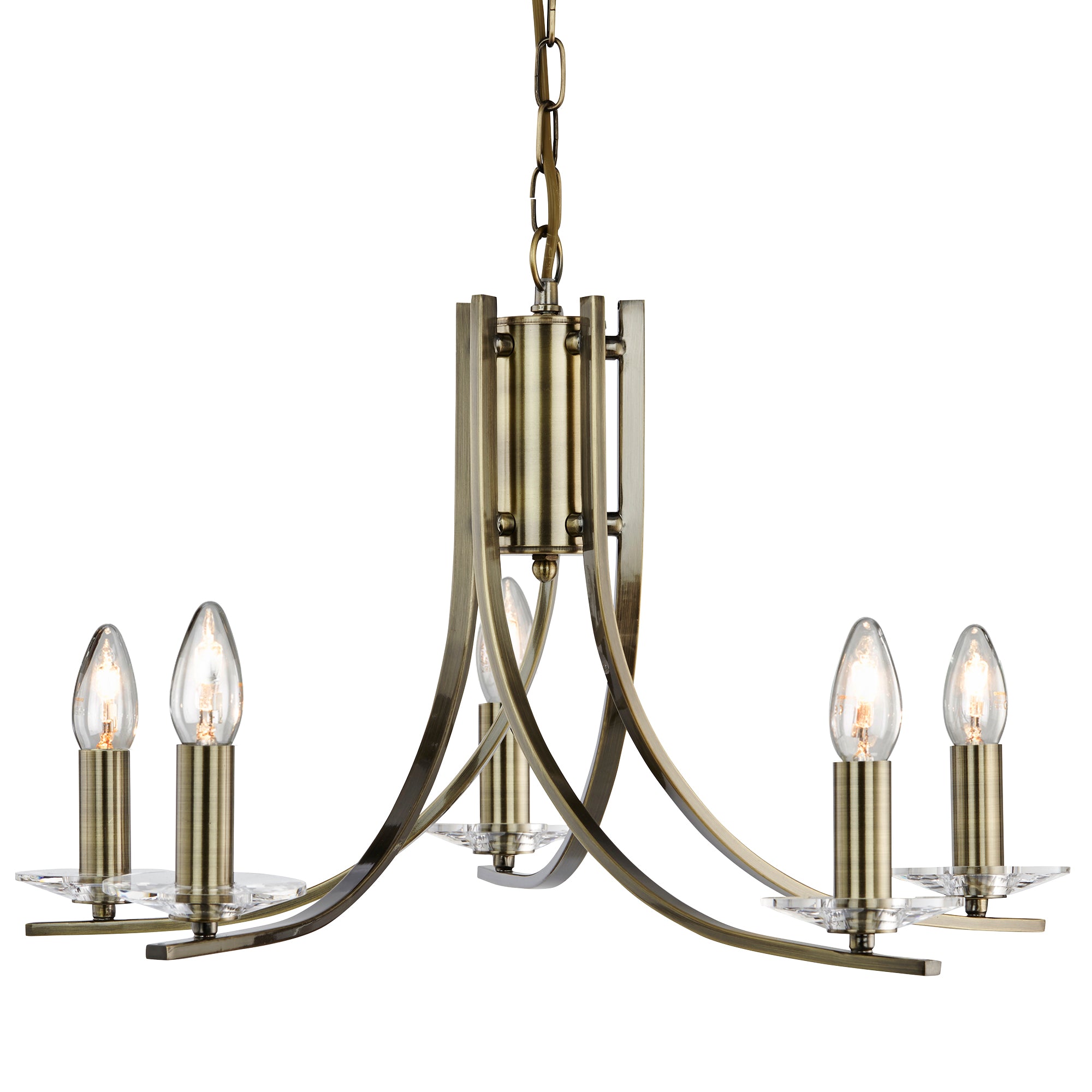 Ascona Pendant - Glass Scones Antique Brass / 5