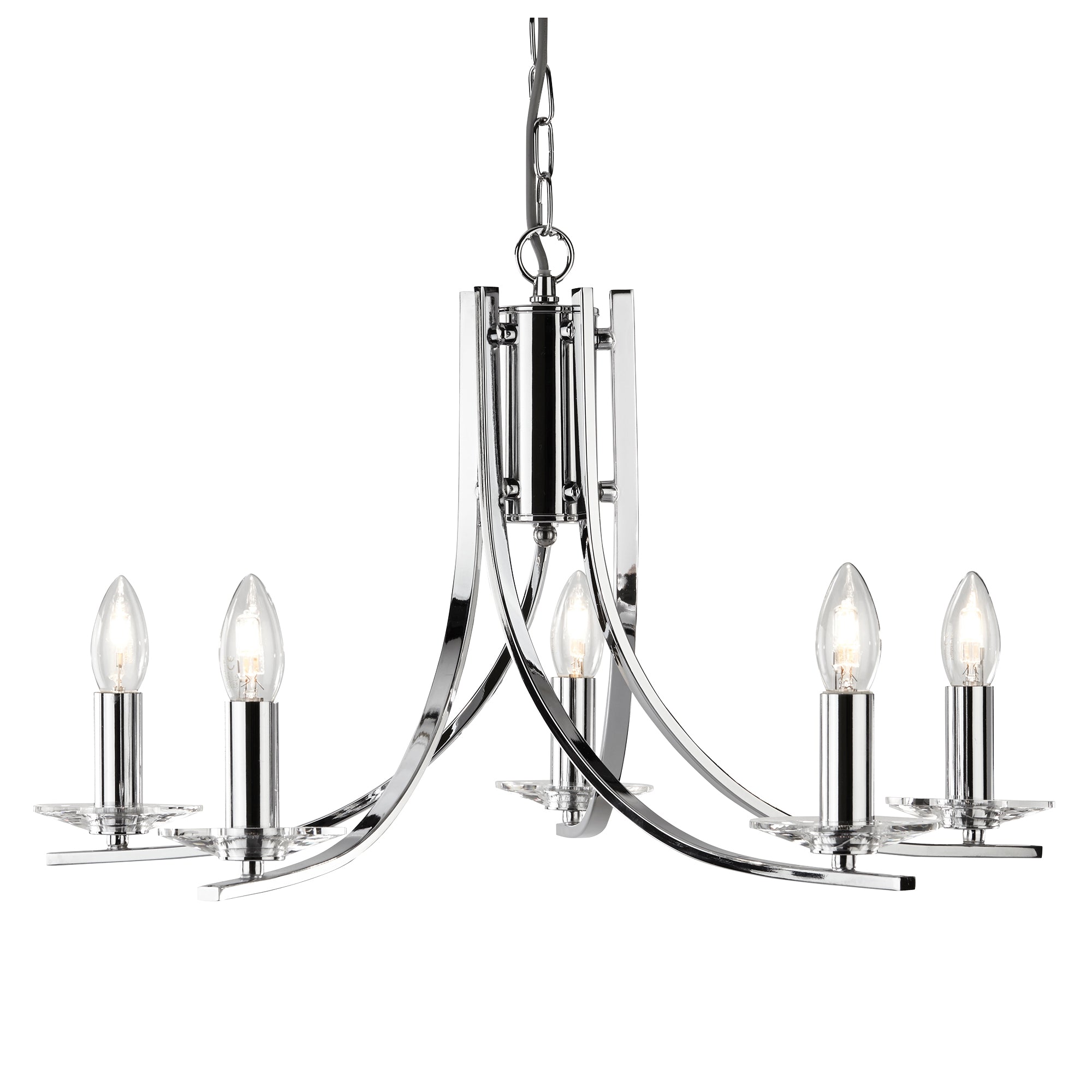 Ascona Pendant - Glass Scones Chrome / 5