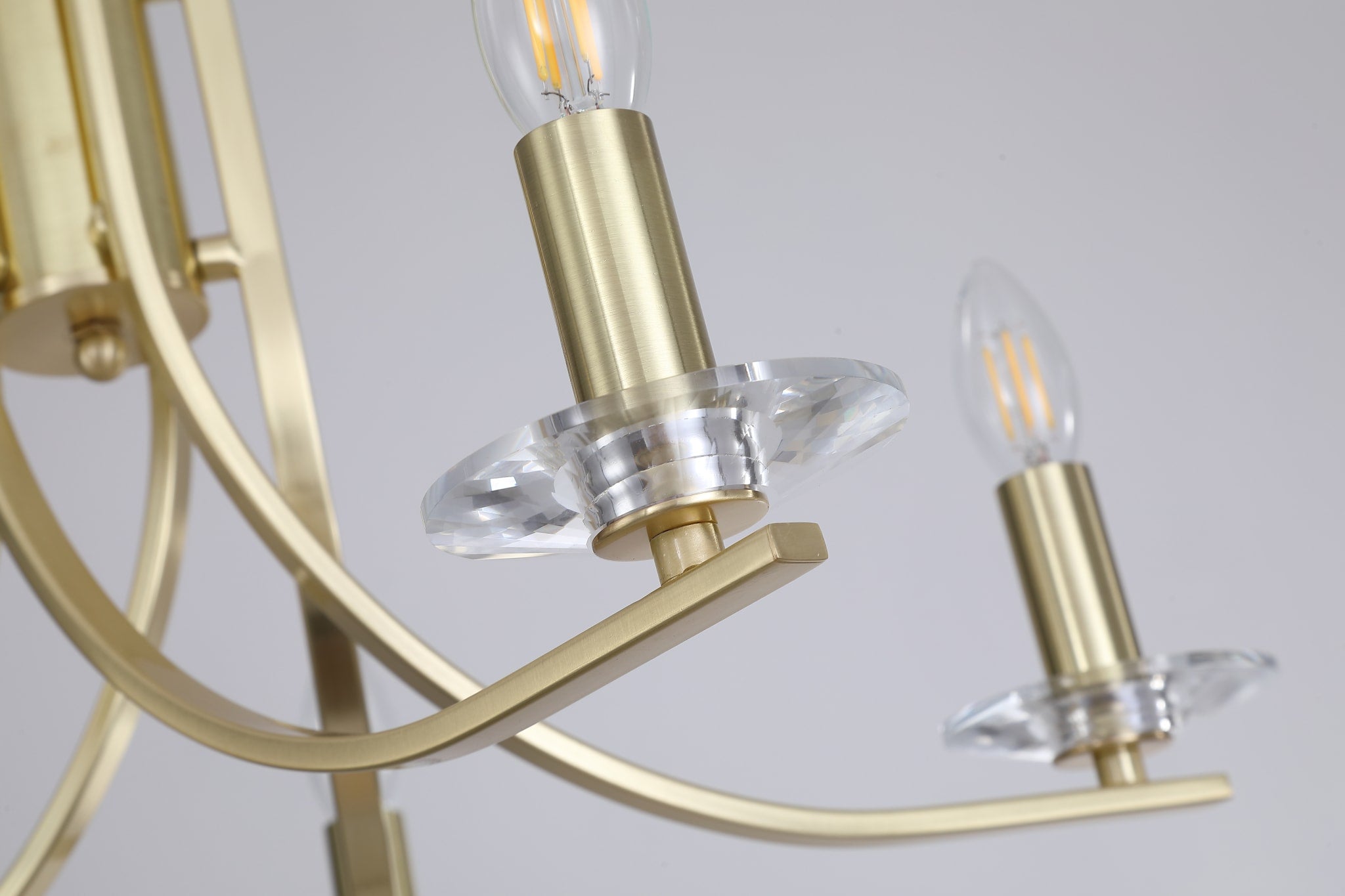 Ascona 5Lt Pendant, Satin Brass Metal & Glass