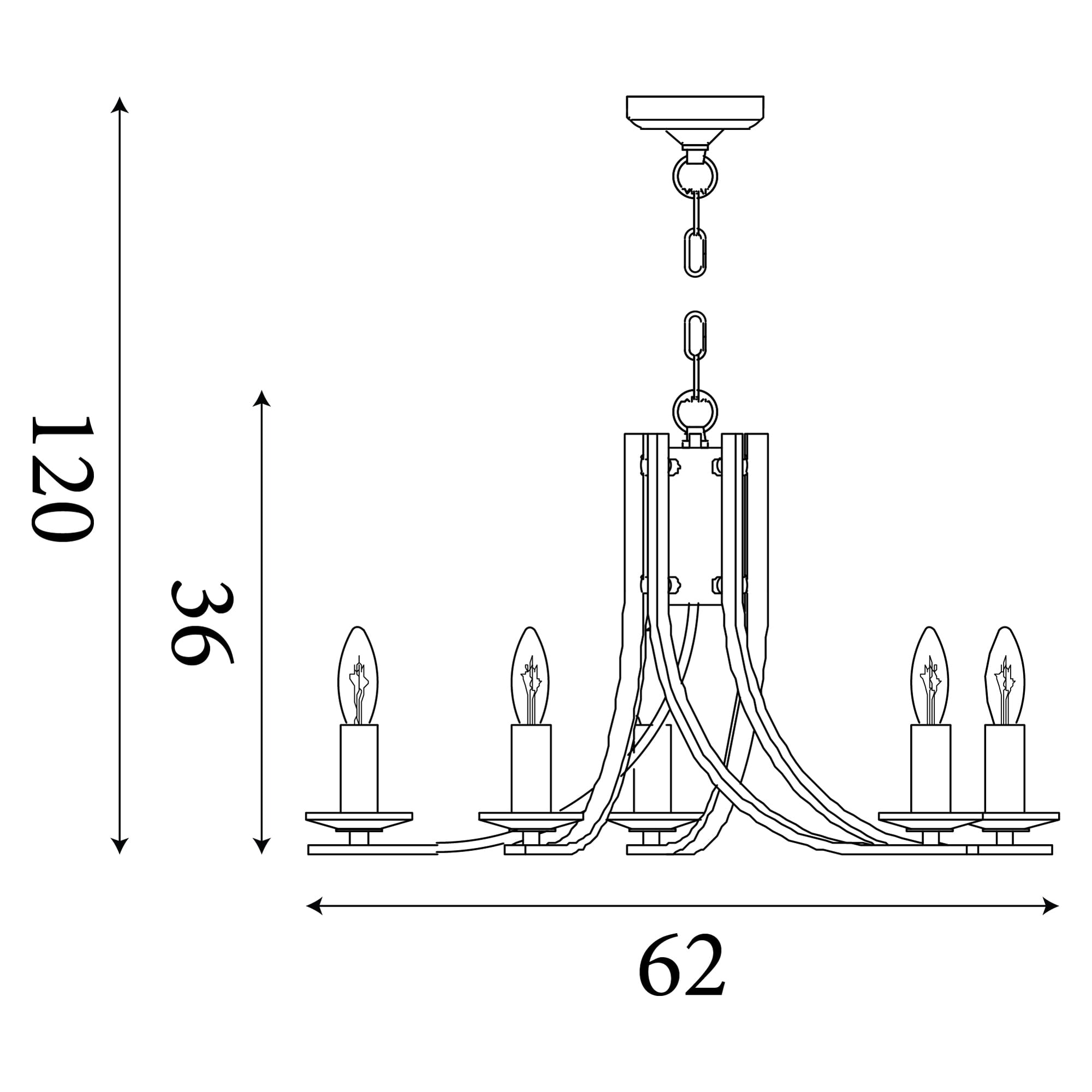 Ascona 5Lt Pendant, Satin Brass Metal & Glass