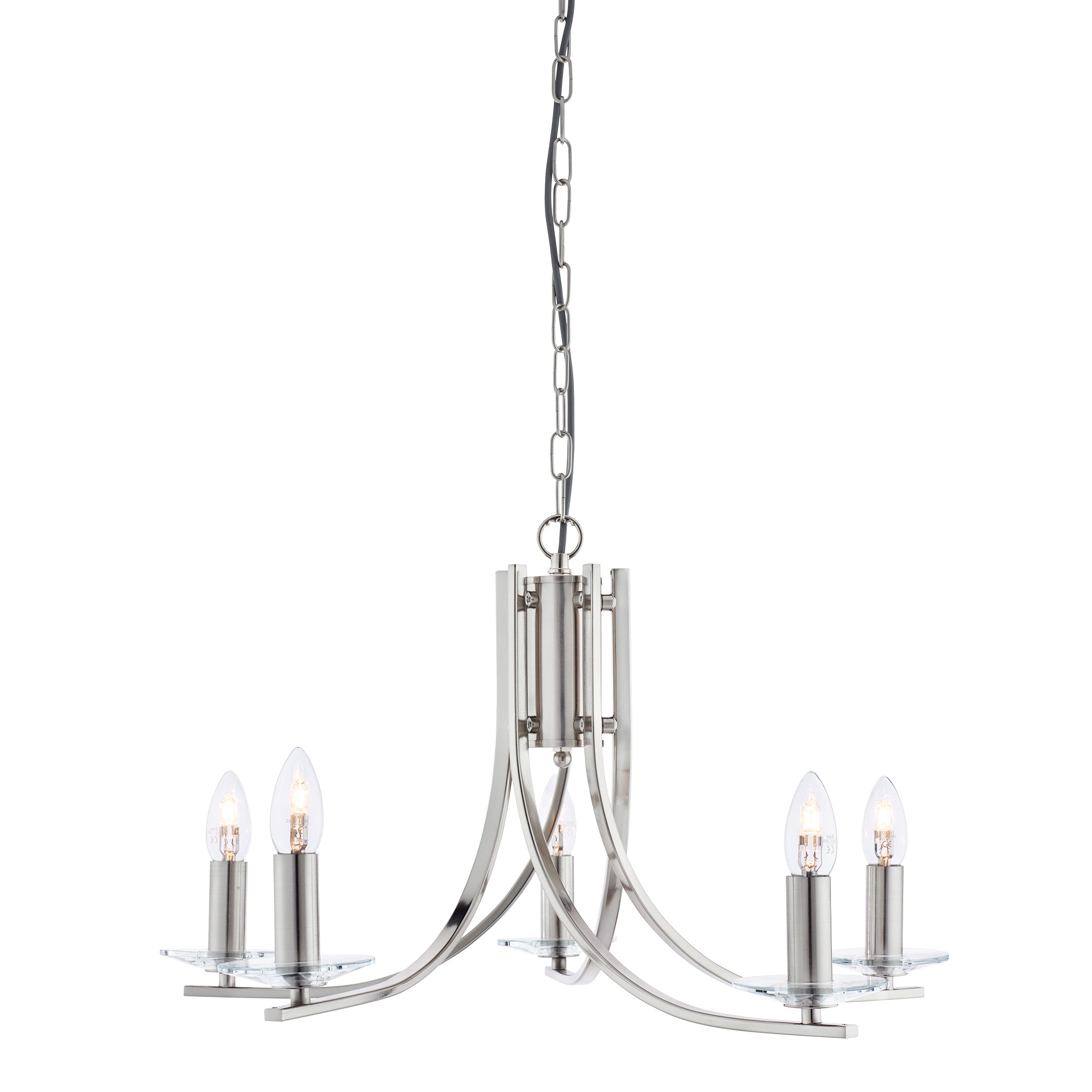 Ascona Pendant - Glass Scones Satin Silver / 5