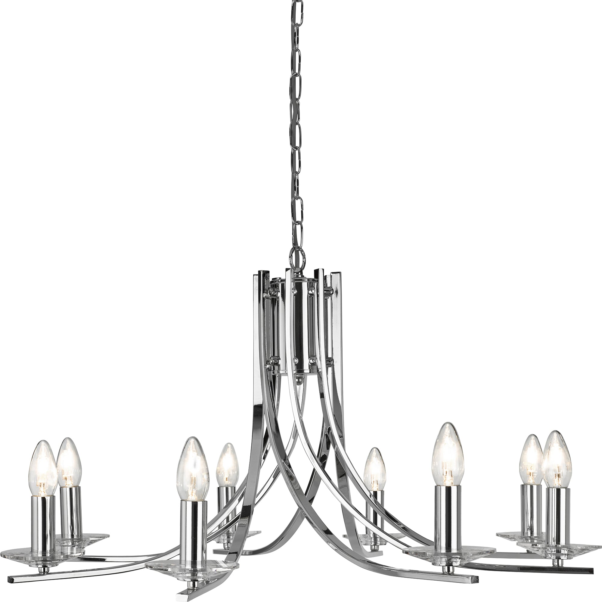 Ascona Pendant - Glass Scones Chrome / 8