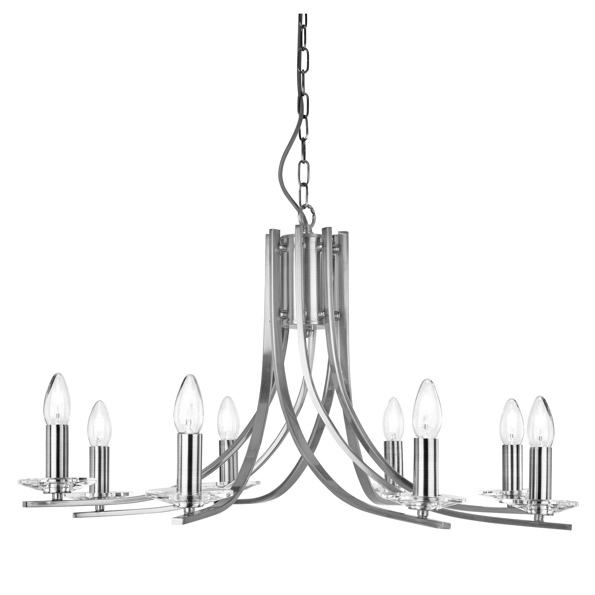 Ascona Pendant - Glass Scones Satin Silver / 8