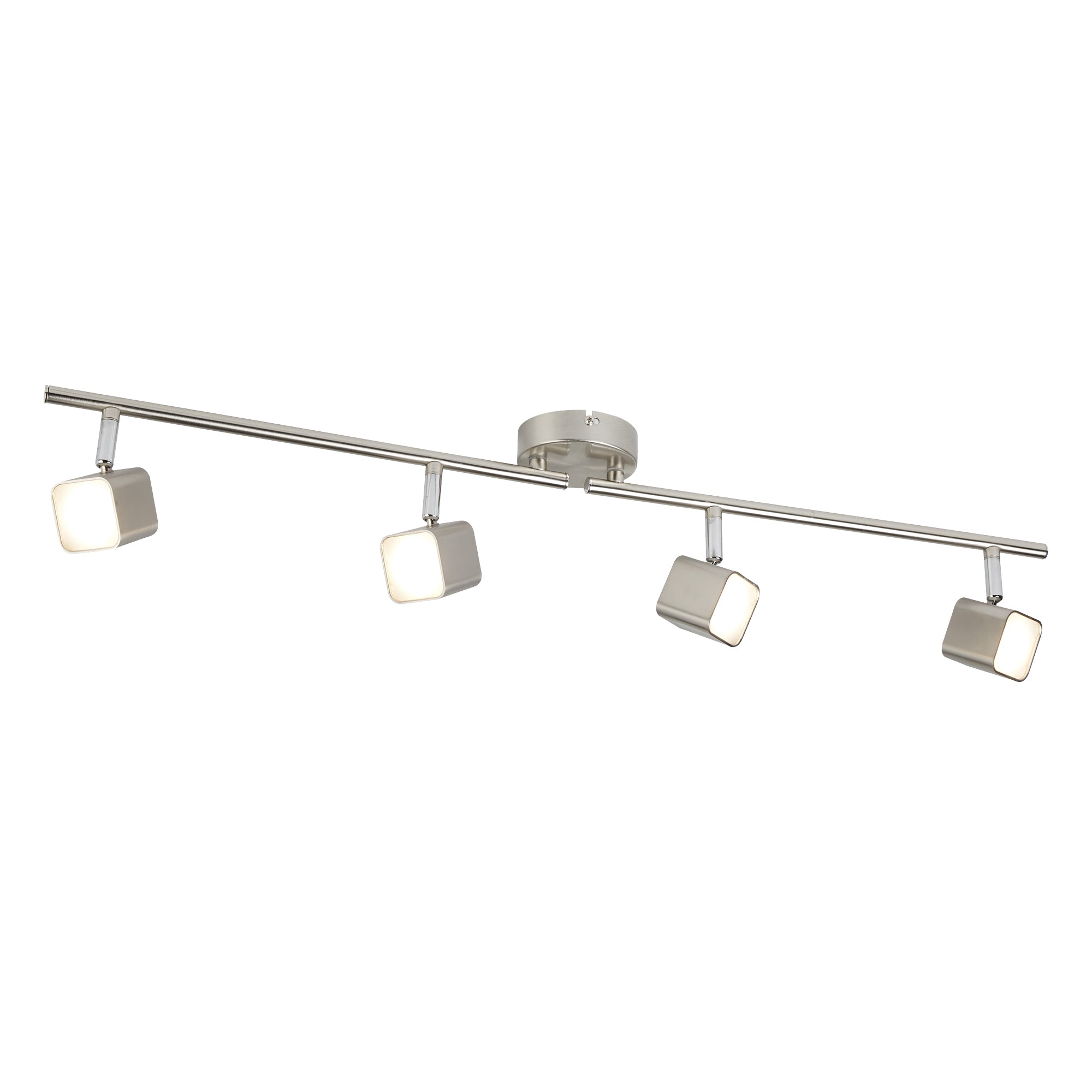 Quad LED Square Head Split Bar Spotlight - Satin Silver