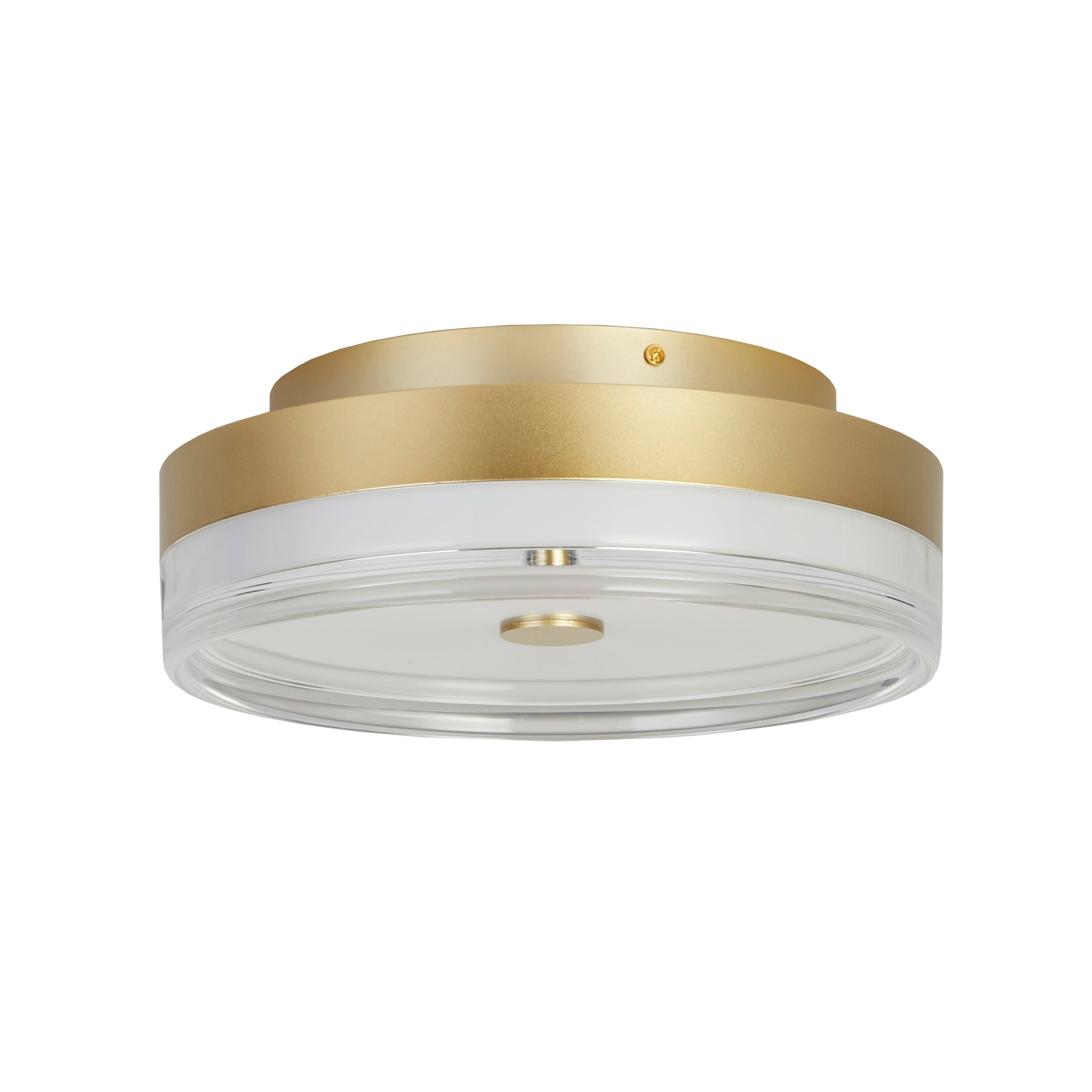 Cyprus LED Flush, Gold Metal and Clear Acrylic