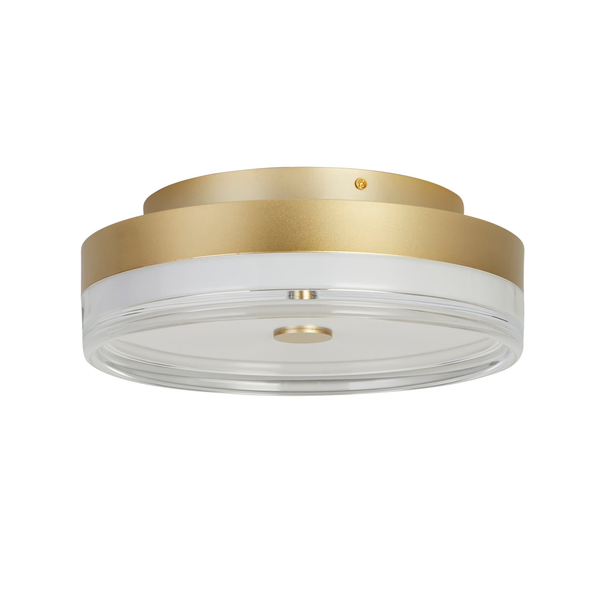 Cyprus LED Flush, Gold Metal and Clear Acrylic