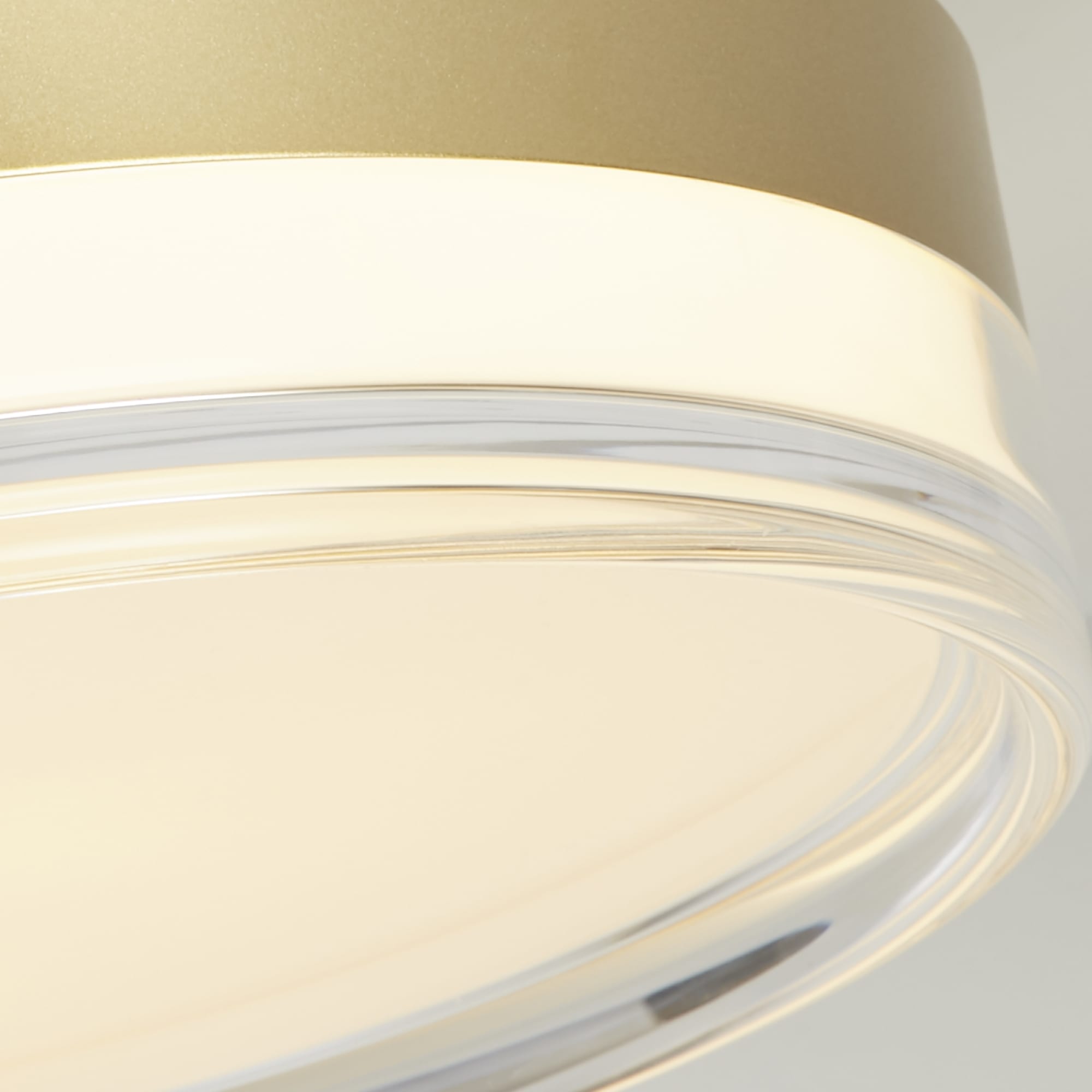Cyprus LED Flush, Gold Metal and Clear Acrylic