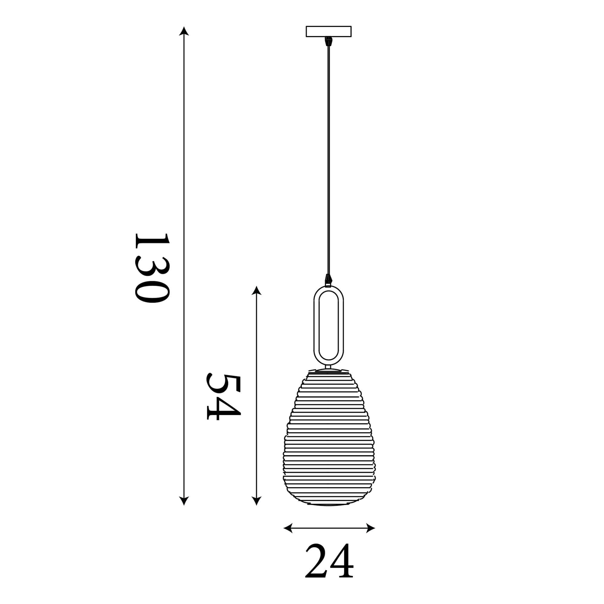 Elixir Pendant - Satin Nickel Metal & Ribbed Glass