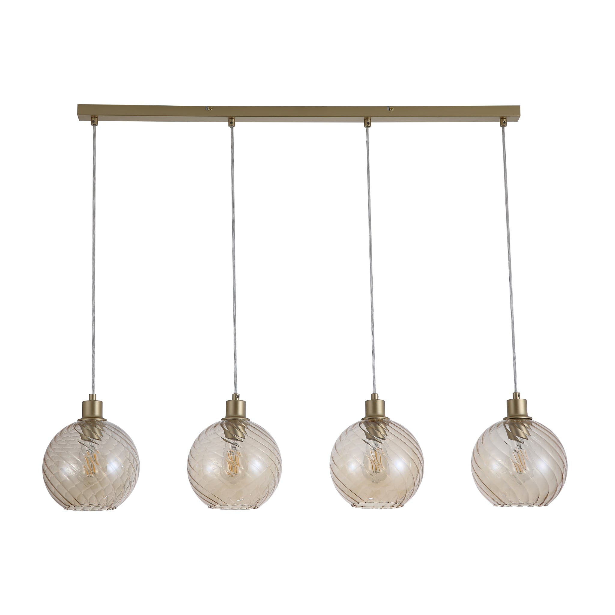 Radiance 4Lt Bar Pendant, Gold Metal and Champagne Glass