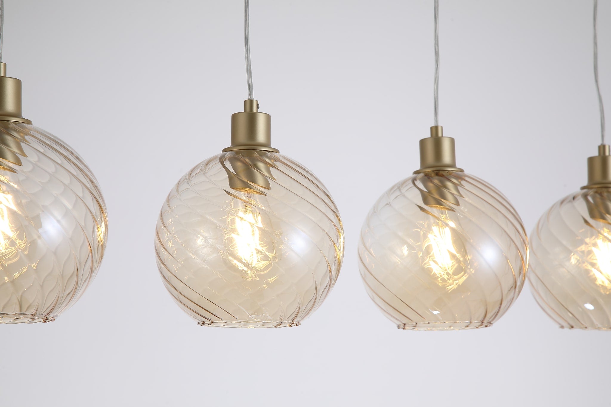 Radiance 4Lt Bar Pendant, Gold Metal and Champagne Glass