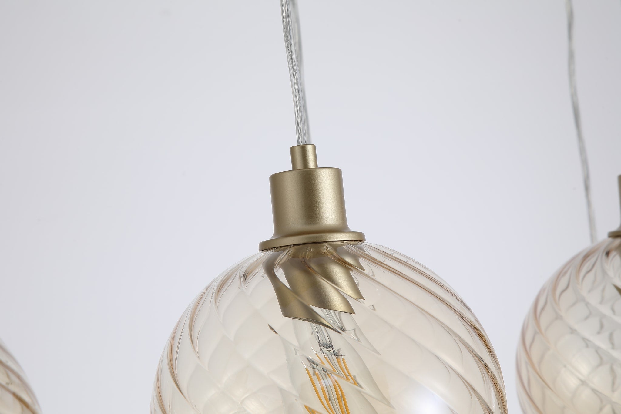 Radiance 6Lt Bar Pendant, Gold Metal and Champagne Glass