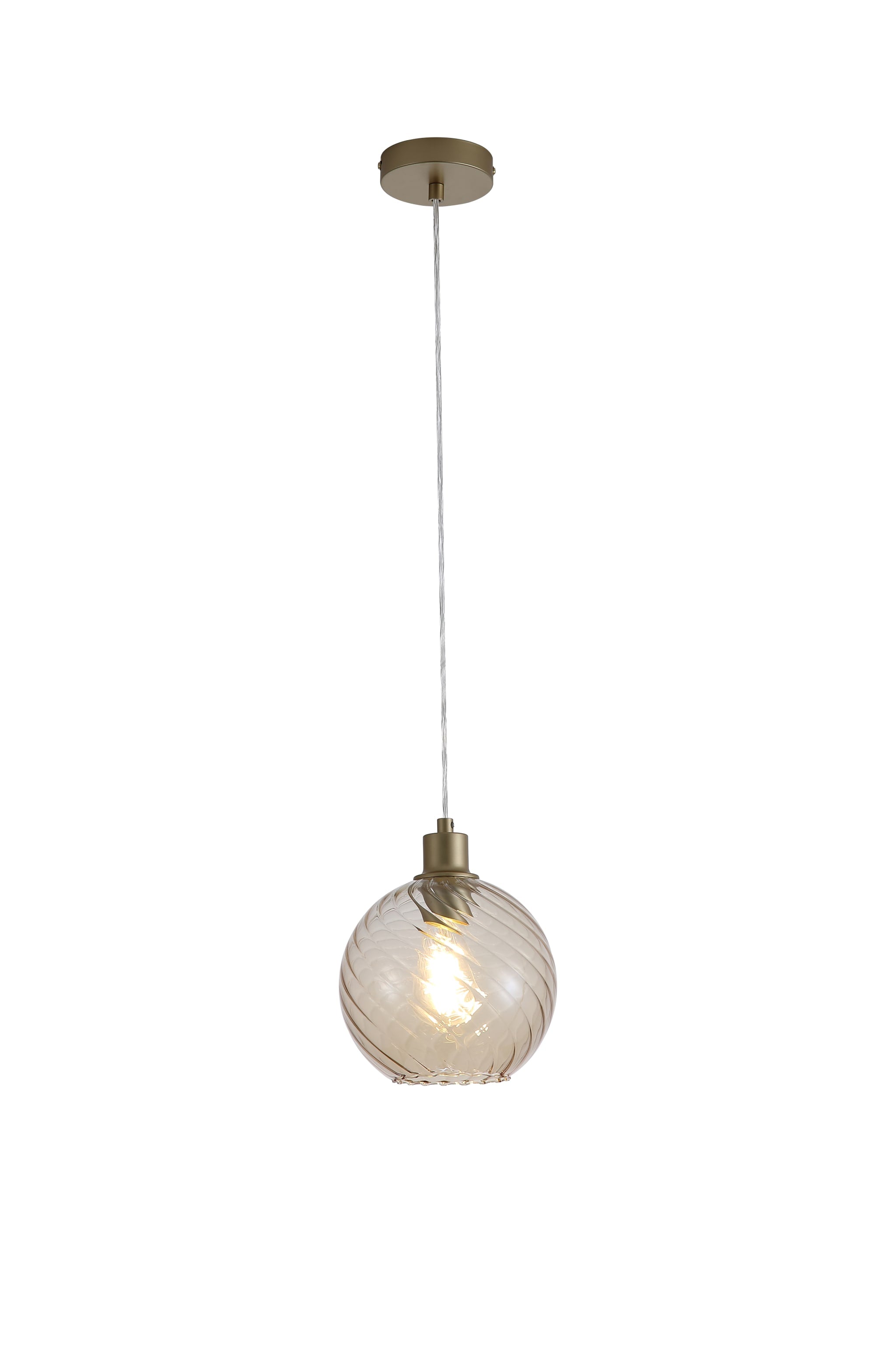 Radiance 1Lt Pendant, Gold Metal and Champagne Glass