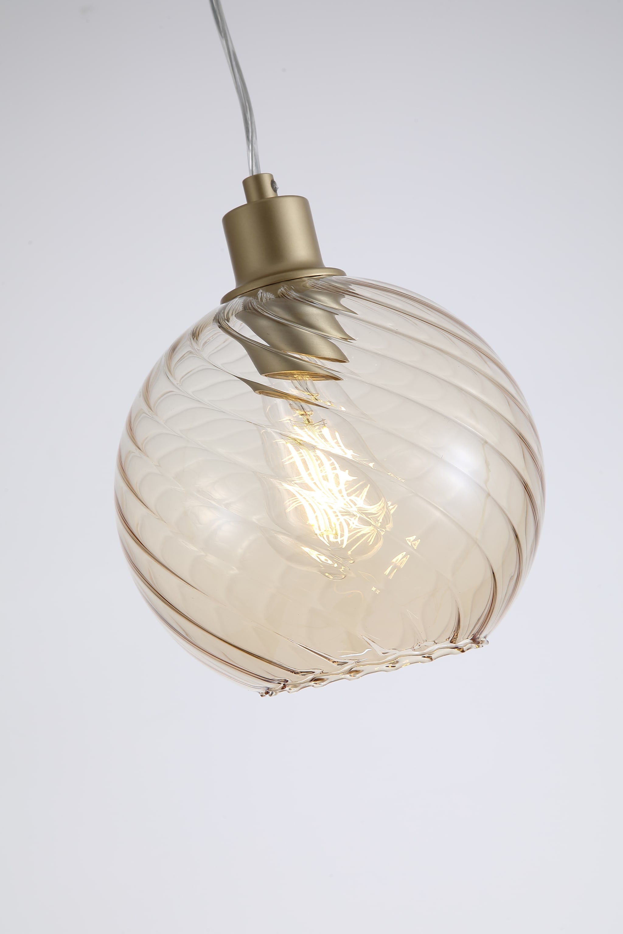 Radiance 1Lt Pendant, Gold Metal and Champagne Glass