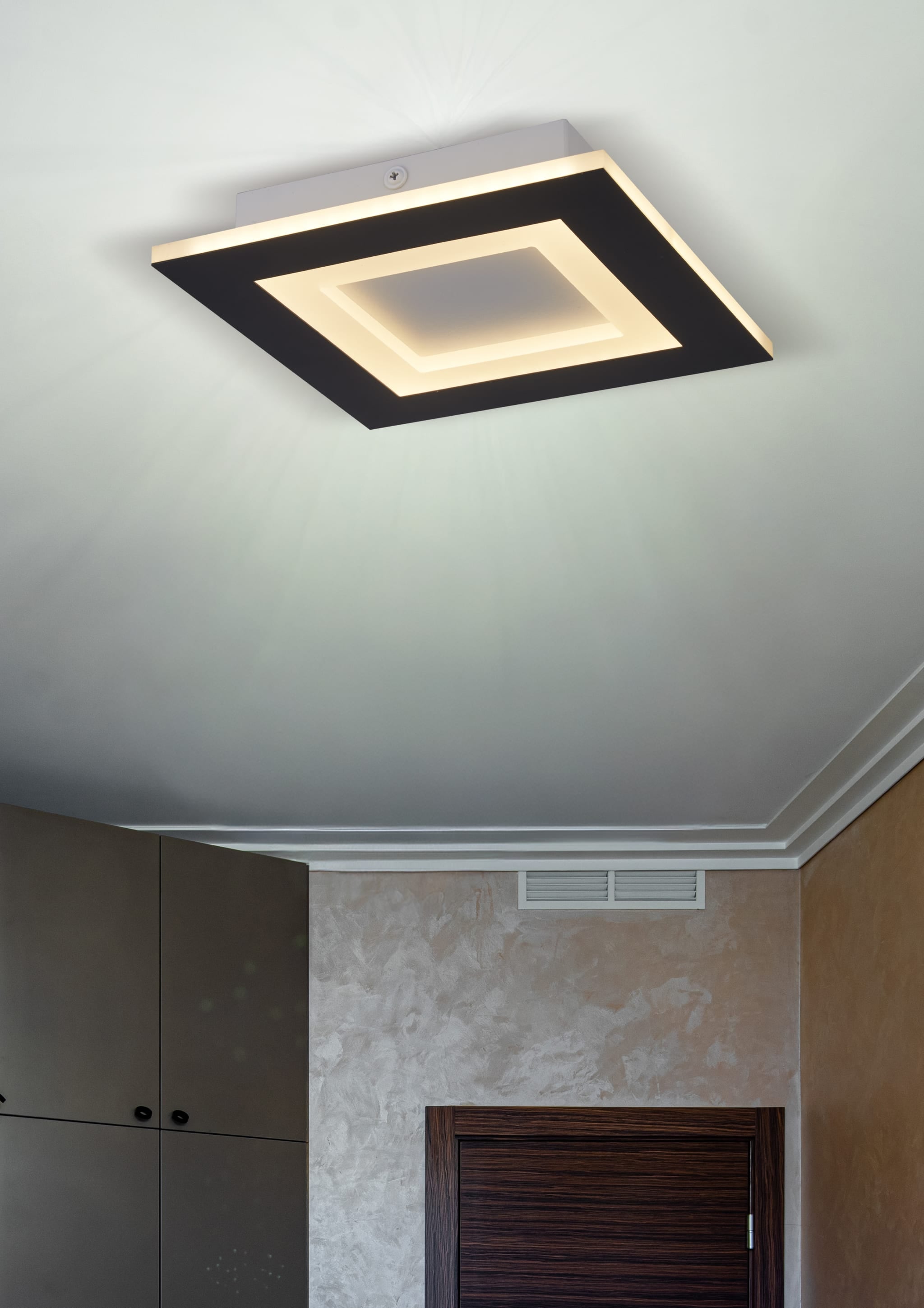 Squary LED Square Flush. Matt Black