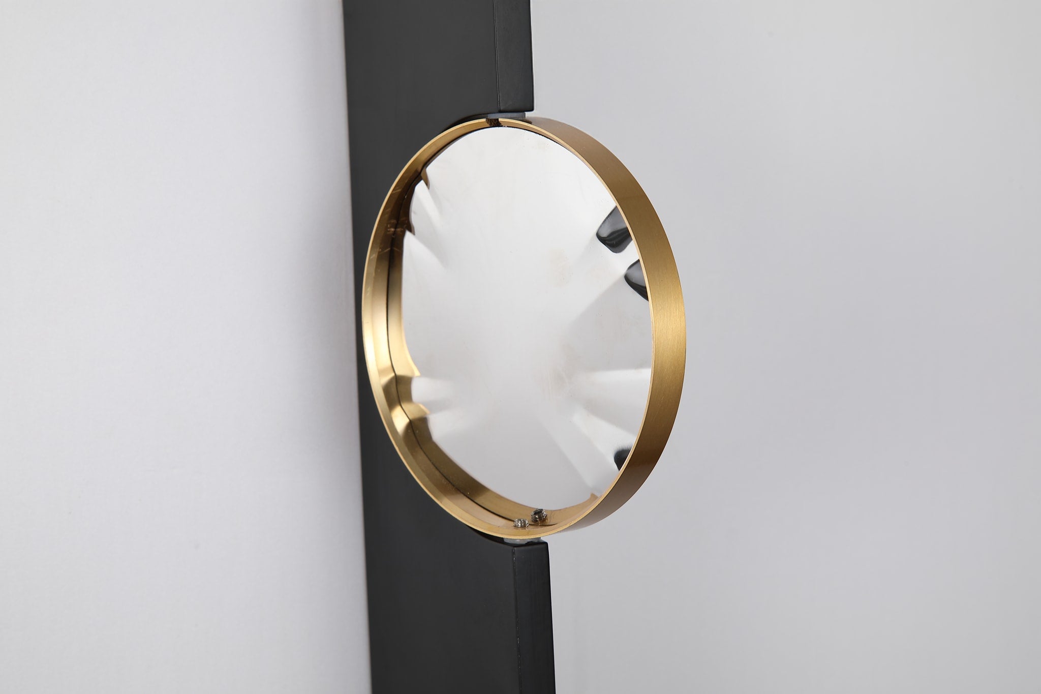 Shield LED Wall Light, Sand Black and Brass Metal