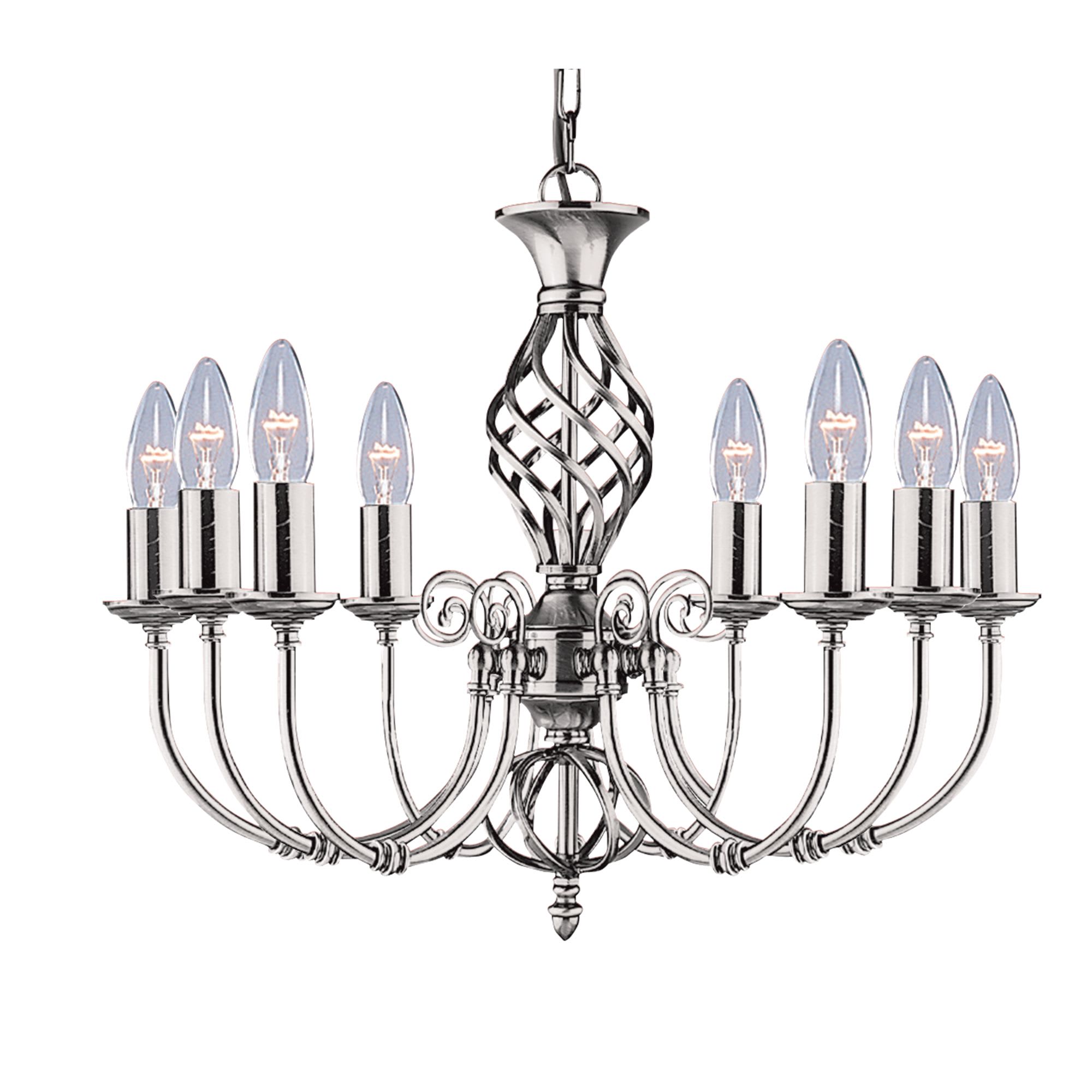 Zanzibar 8Lt Pendant - Satin Silver Metal