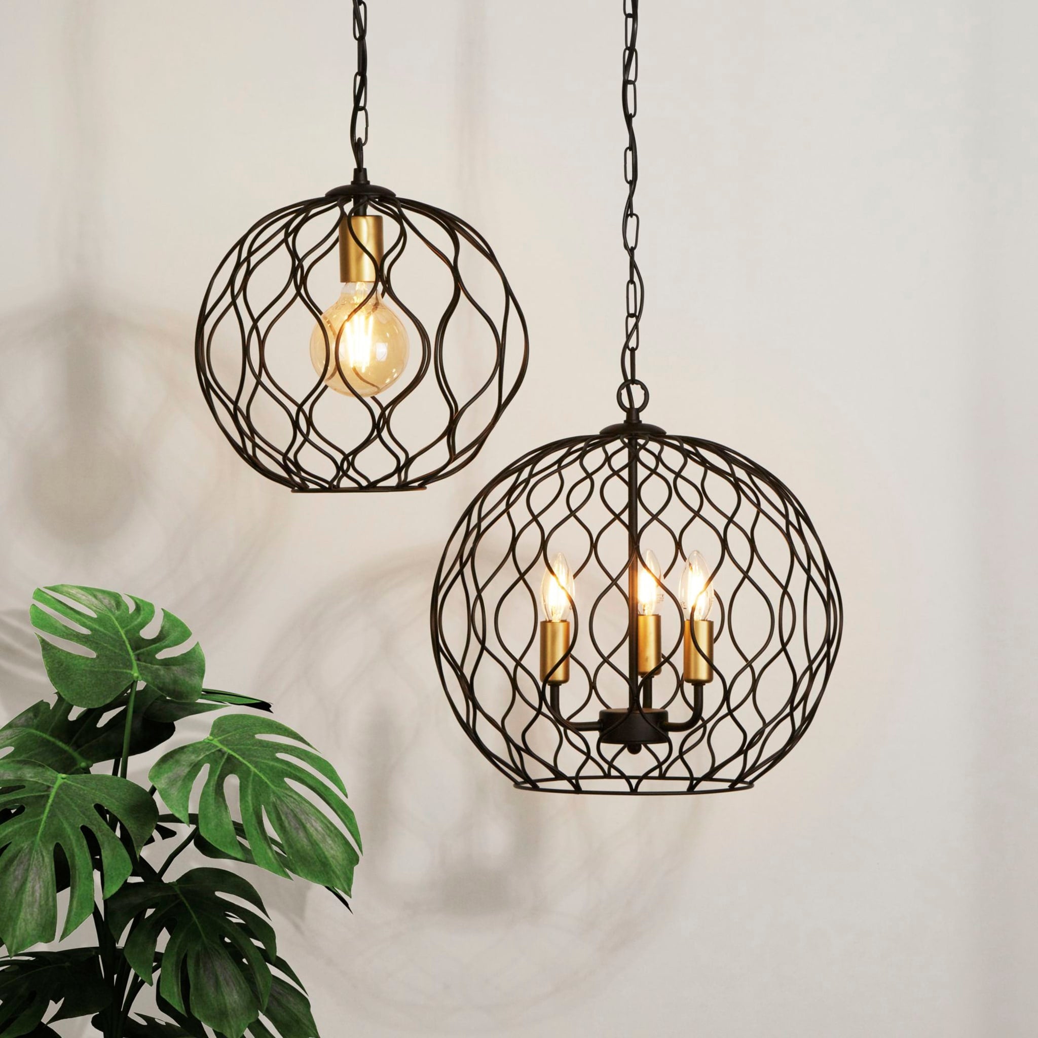 Finesse Pendant - Black & Gold  Metal