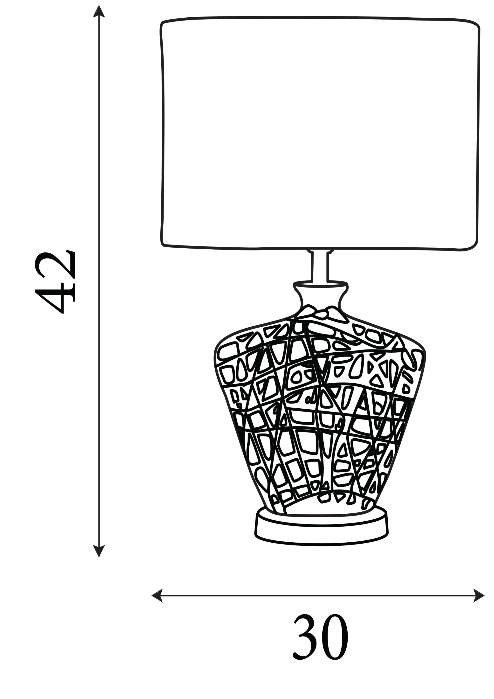 Network Table Lamp  - Chrome Metal & Black Fabric Oval Shade