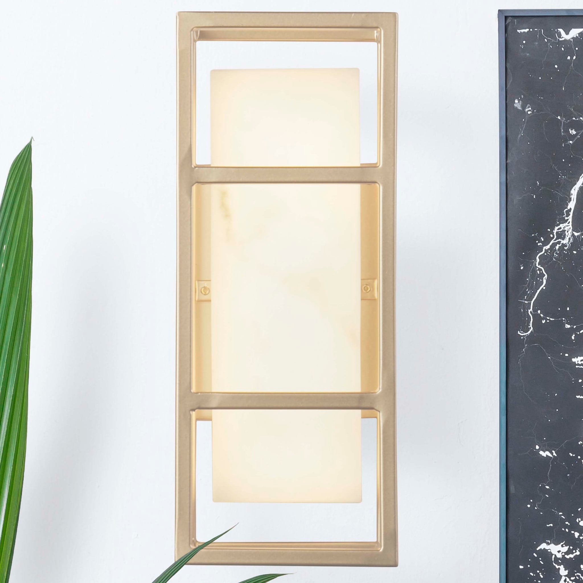 Mirage LED Wall Light, Matt Gold & Marbleised Resin