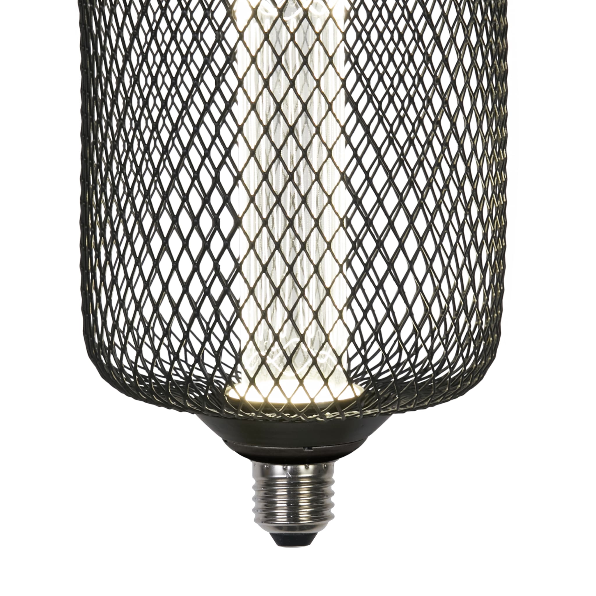 Wire Mesh Effect Drum Lamp - Black Metal (4.5W, 4000K)