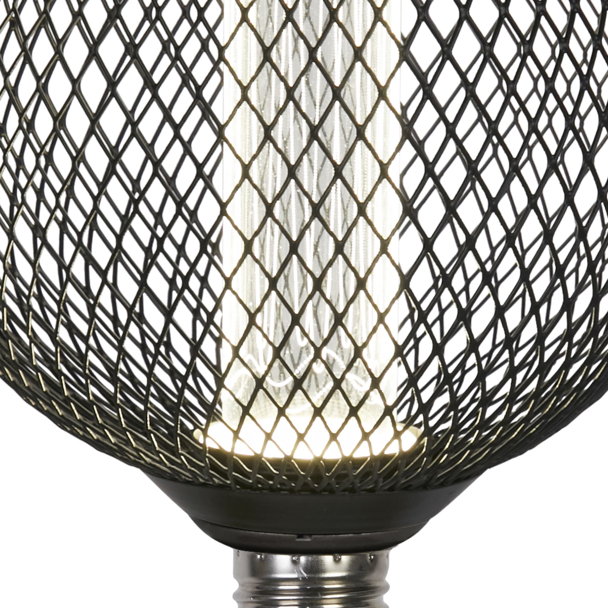 Wire Mesh Effect Globe Lamp - Black Metal (4.5W, 4000K)