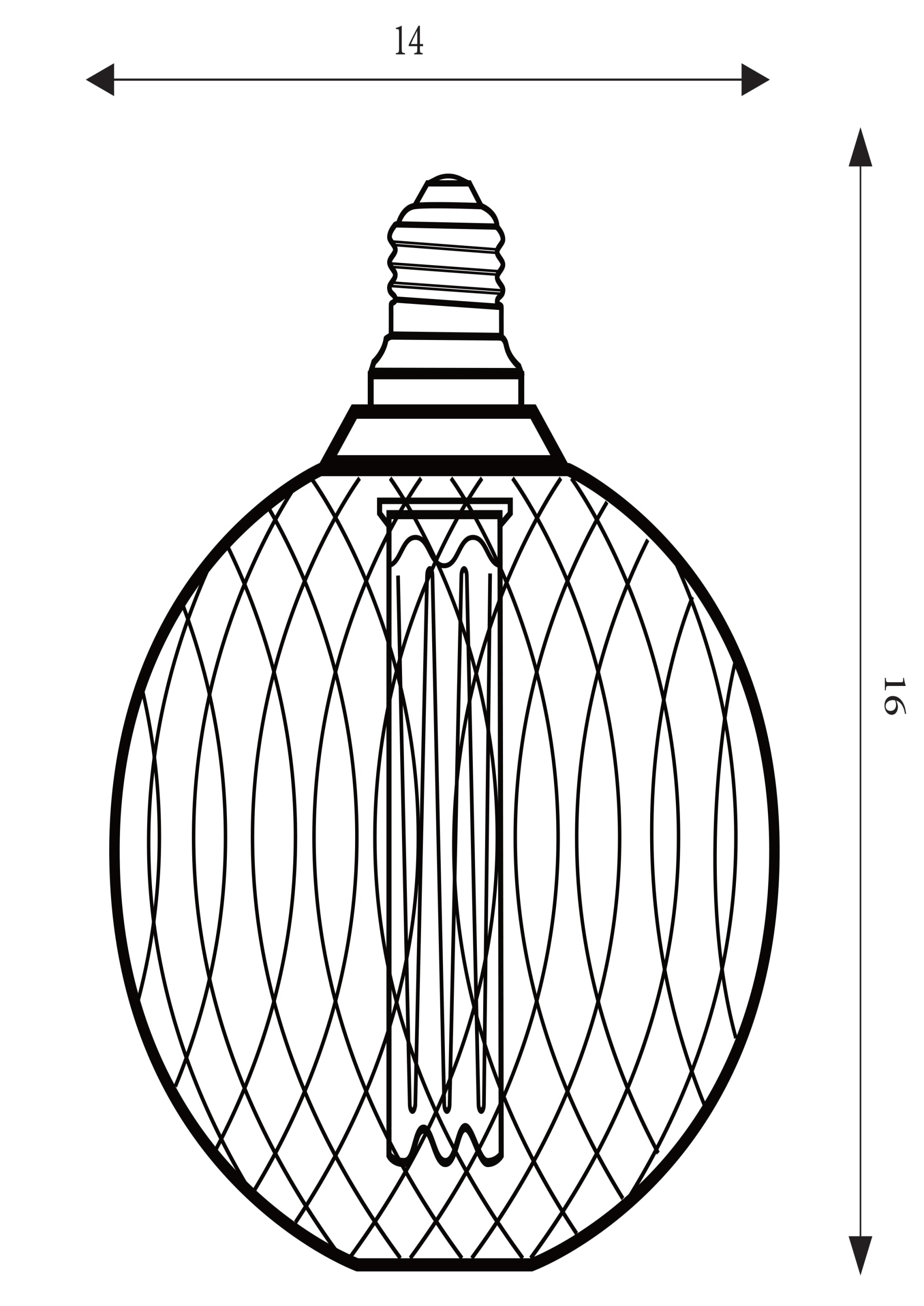Wire Mesh Effect Globe Lamp - Black Metal (4.5W, 4000K)