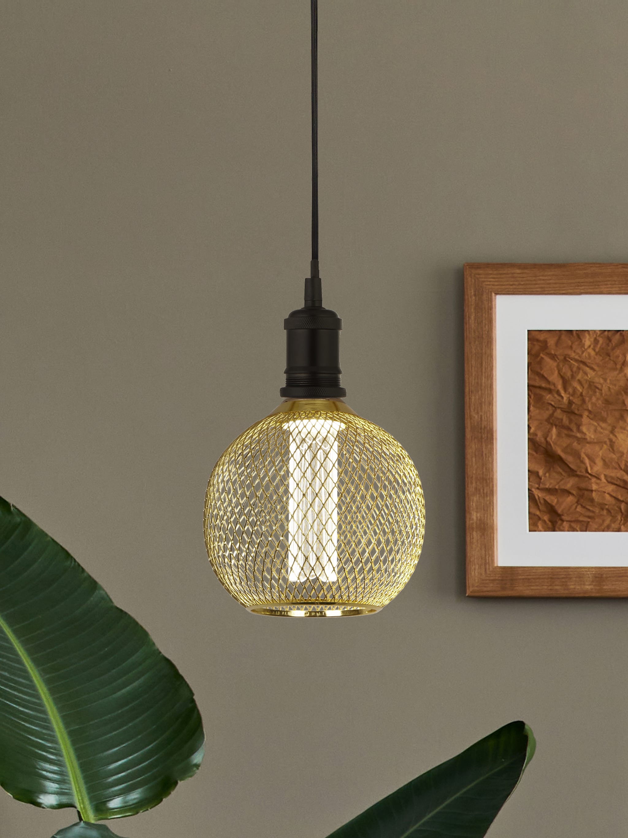 Wire Mesh Effect Globe Lamp - Gold Metal (4.5W, 4000K)