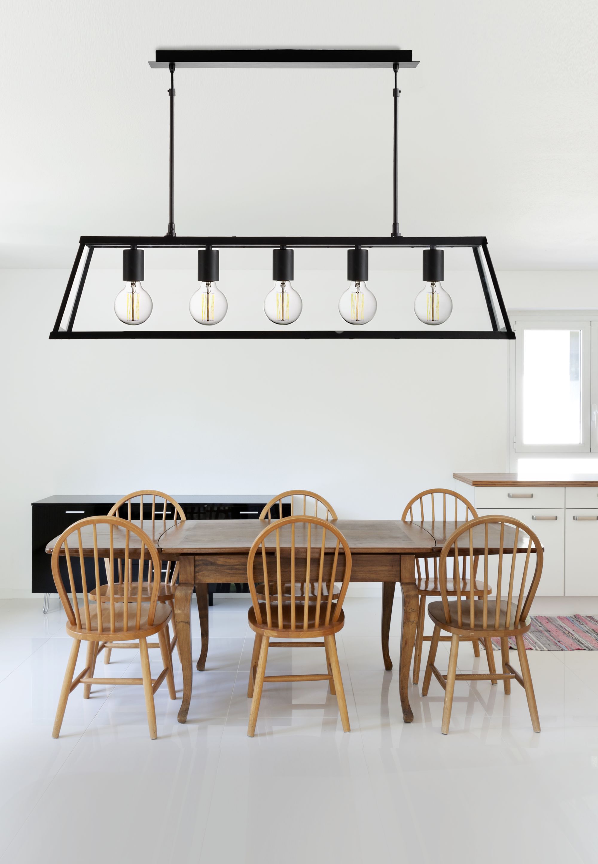 Voyager Bar Pendant - Glass Black / 5