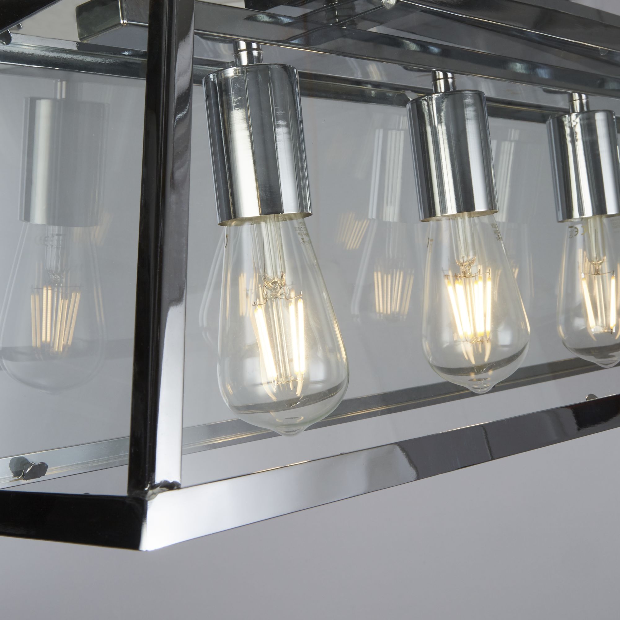 Voyager Bar Pendant - Glass Chrome and Clear / 5