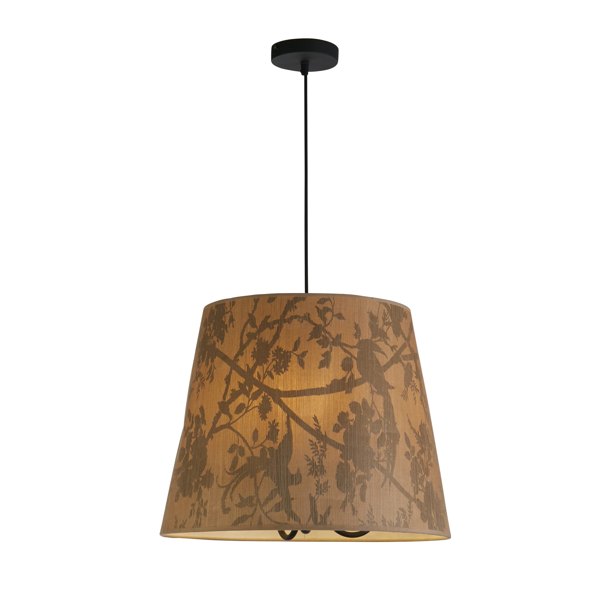 Isla 3Lt Pendant, Recycled Paper Shade and Black Metal