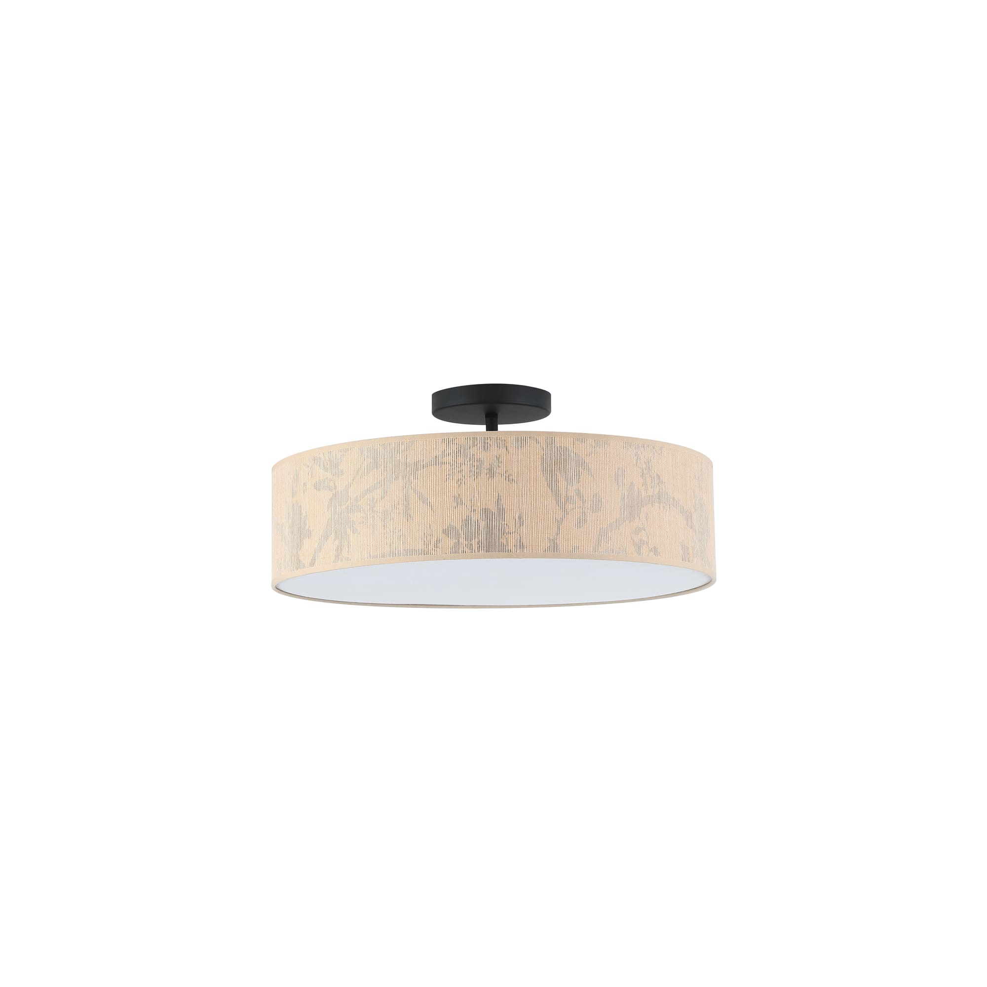 Isla 3Lt Flush Recycled Paper Shade and Black Metal
