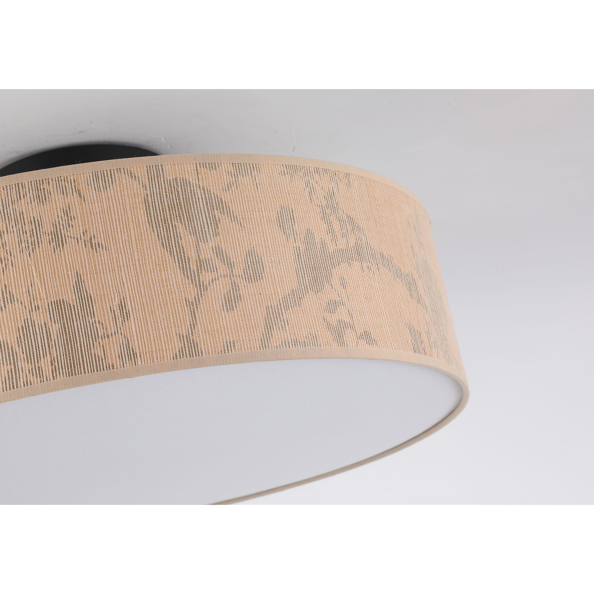 Isla 3Lt Flush Recycled Paper Shade and Black Metal