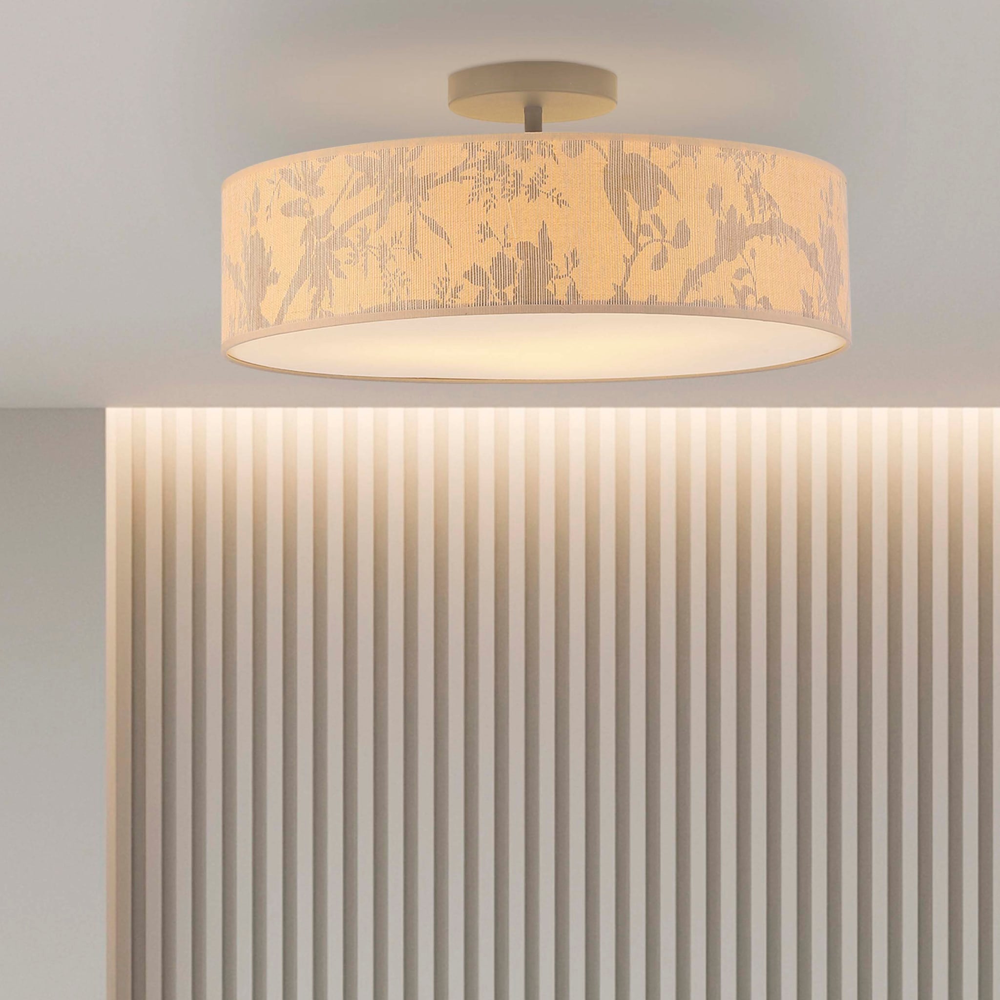 Isla 3Lt Flush Recycled Paper Shade and Black Metal