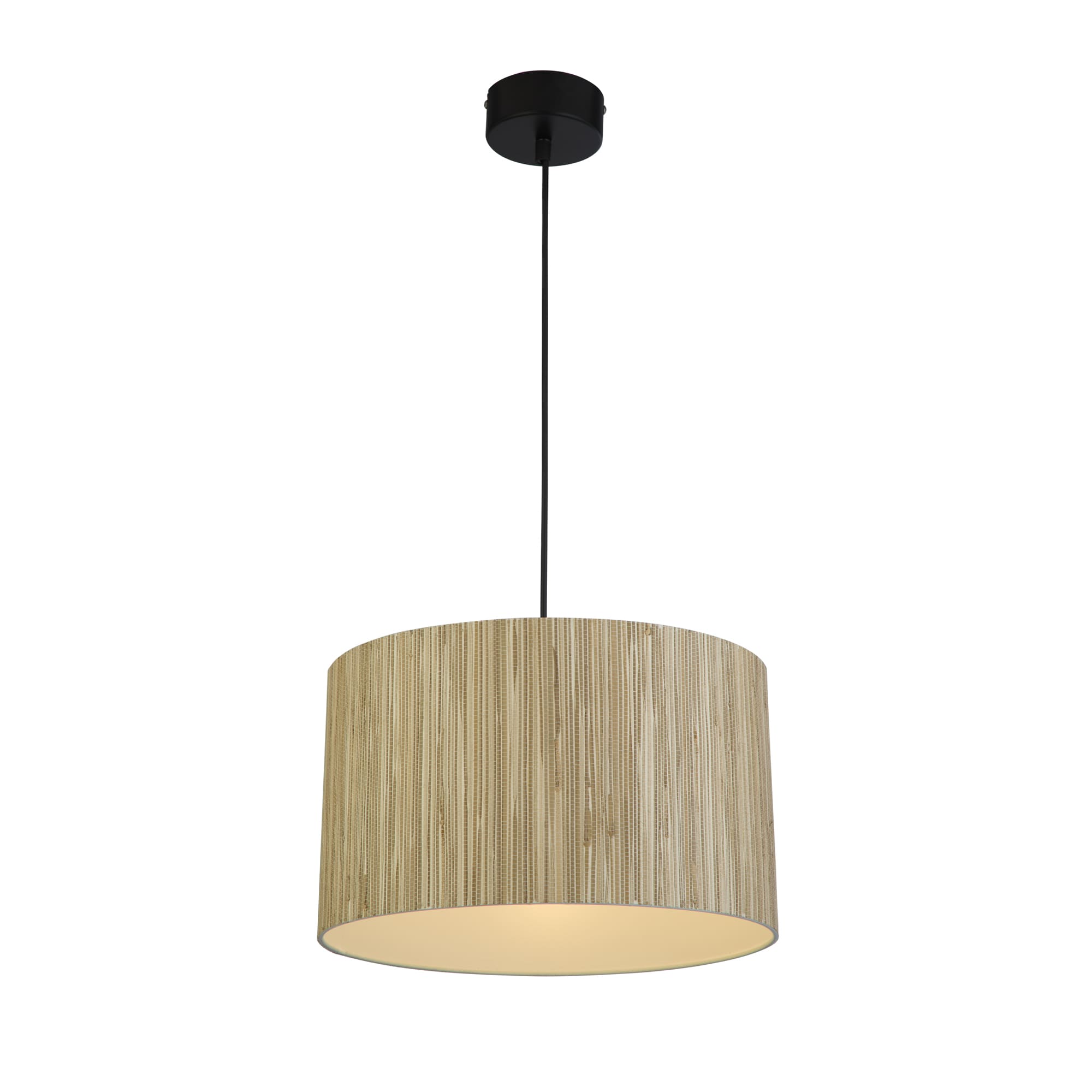 Meadow 1Lt Pendant convertible to Flush, Natural Grass Shade