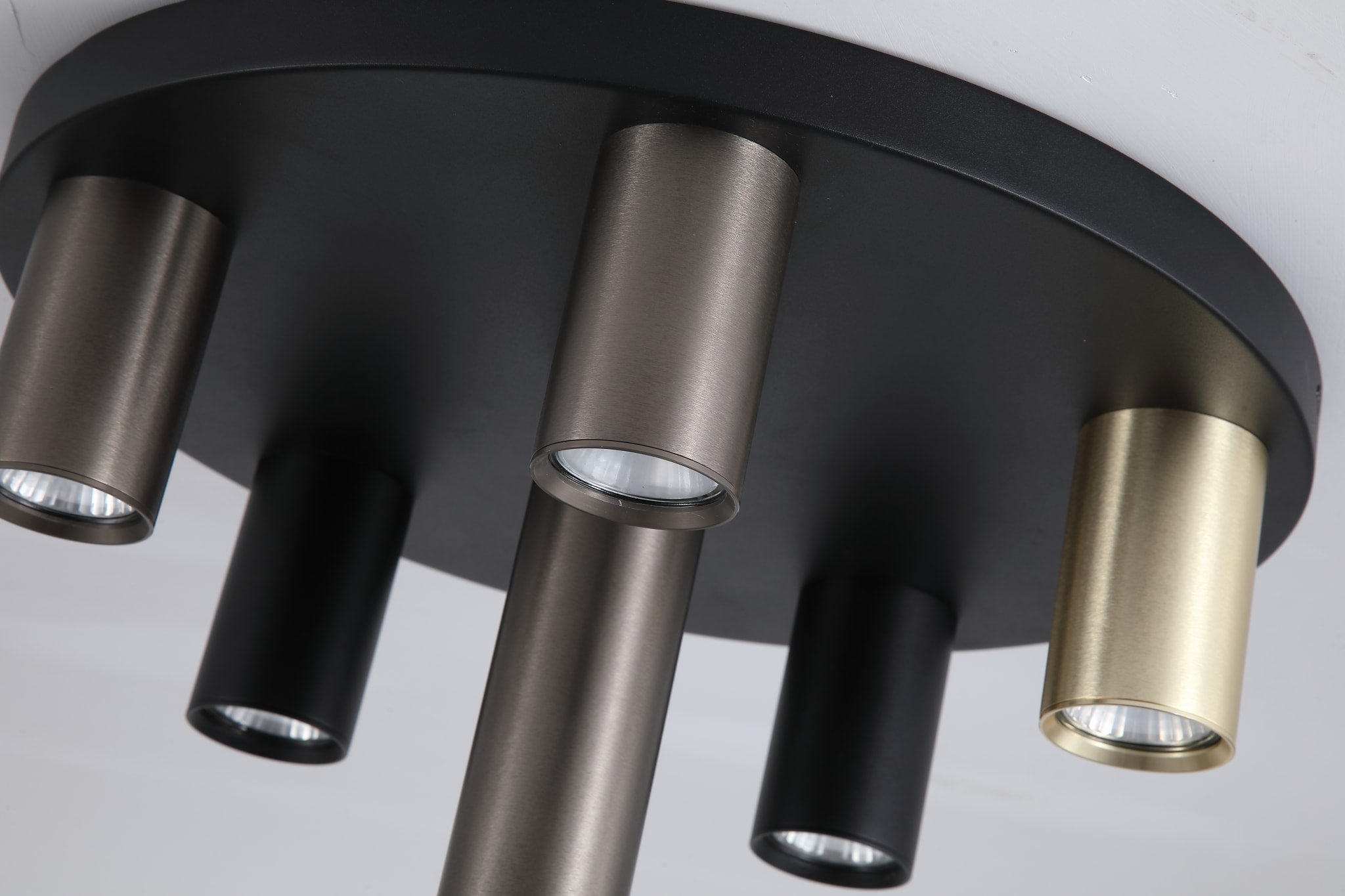 Tubes 6Lt Flush, Black Metal, Anodized Bronze, Brass