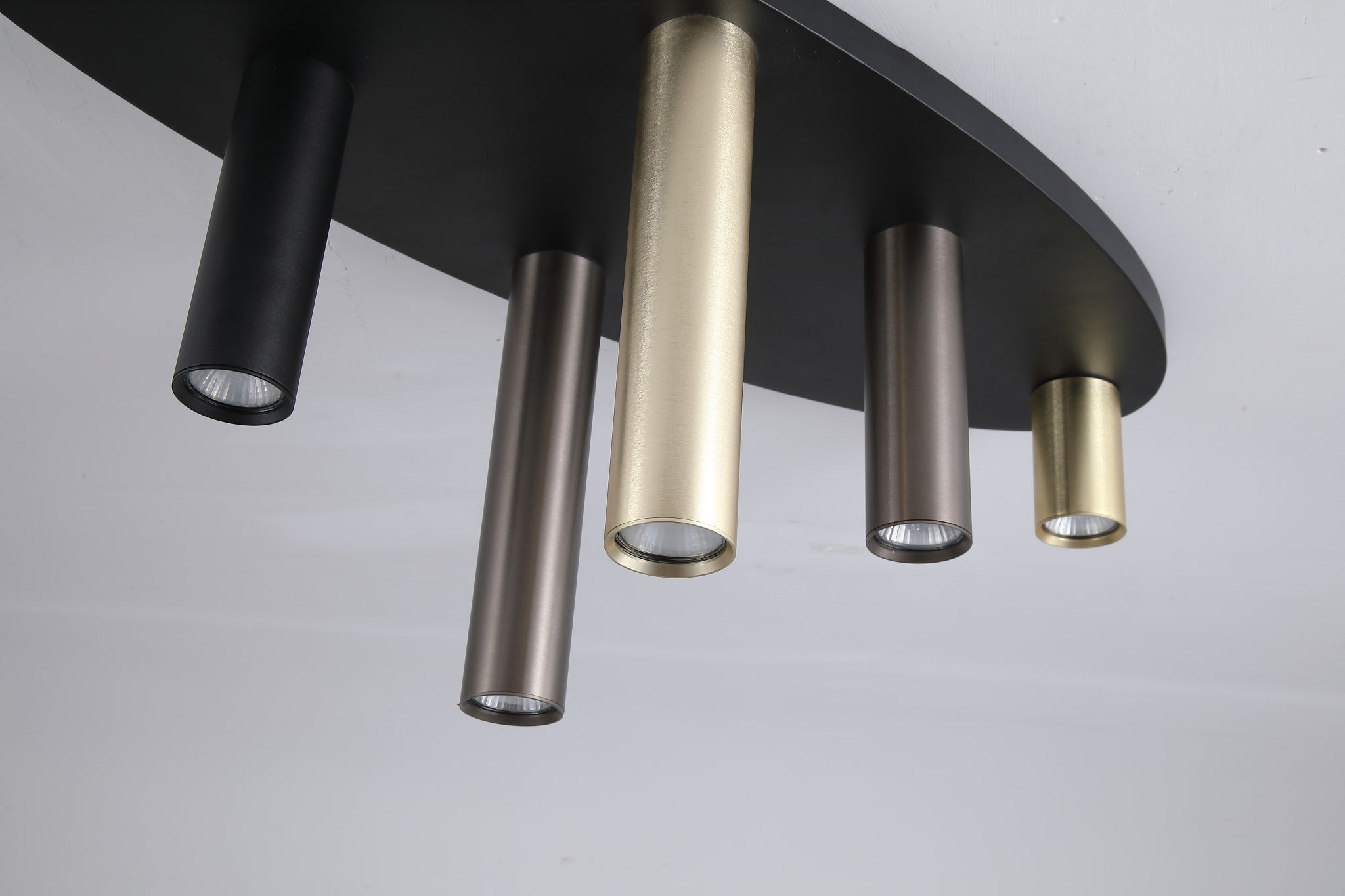 Tubes 6Lt Flush, Black Metal, Anodized Bronze, Brass