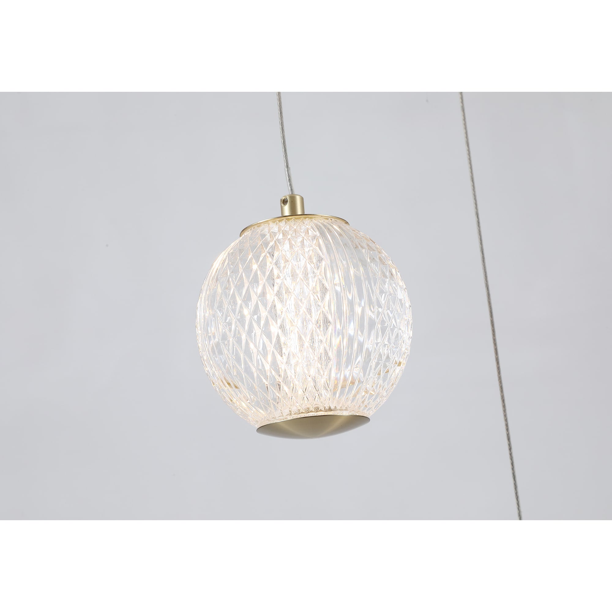 Allure 5Lt Multi-Drop Pendant - Satin Brass & Clear Acrylic