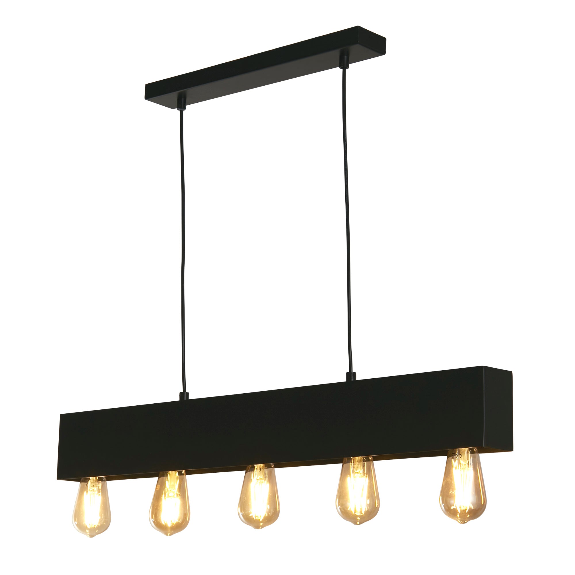 Piano Diner Bar Pendant - Matt Black Metal 5