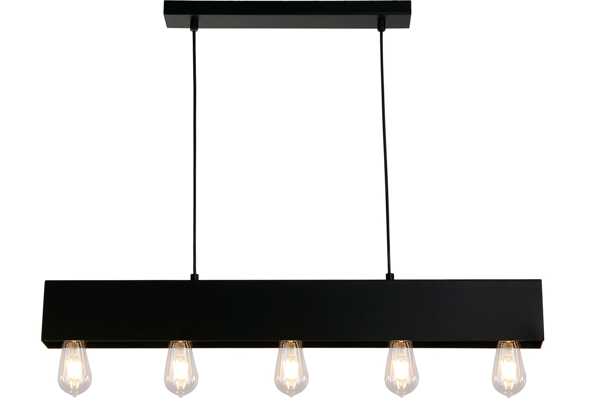 Piano Diner Bar Pendant - Matt Black Metal 5